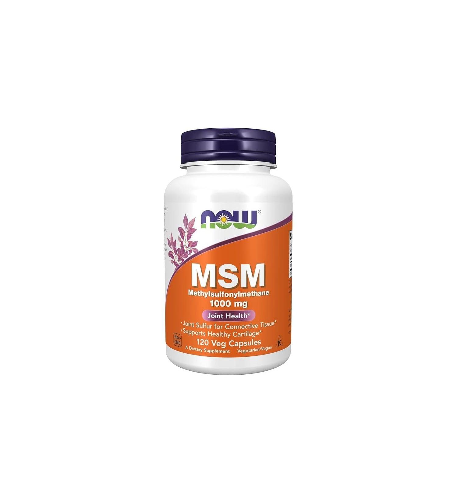 NOW Supplements MSM 1000mg Lignisul Capsules 120 Count - Buy Online on GoSupps.com