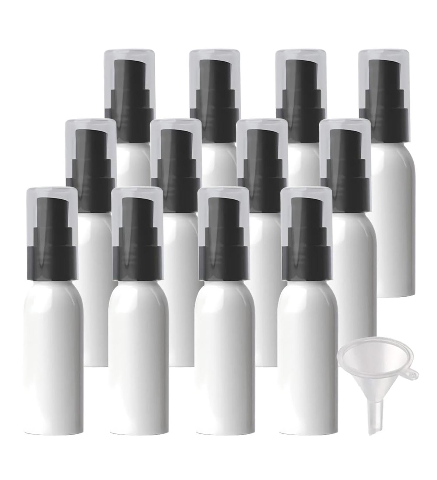 ZEOABSY 12 Pieces 30 ml White Lotion Bottles with BlackÂ Pump 30ml Empty PET Plastic Lotion Pump Bottle Cosmetic Gel Travel Container for Cosmetic Make up Cleaning + 2 x Funnel Green 30ml - Buy Online on GoSupps.com