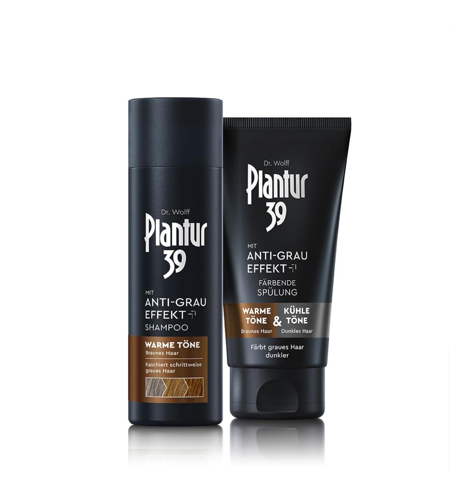 Plantur 39 Plantur 39 Anti Grey Effect - Shampoo 200ml & Dye Conditioner 150ml - For Warm Tones & Brown Hair - Gradually masks grey hair and darker complexion