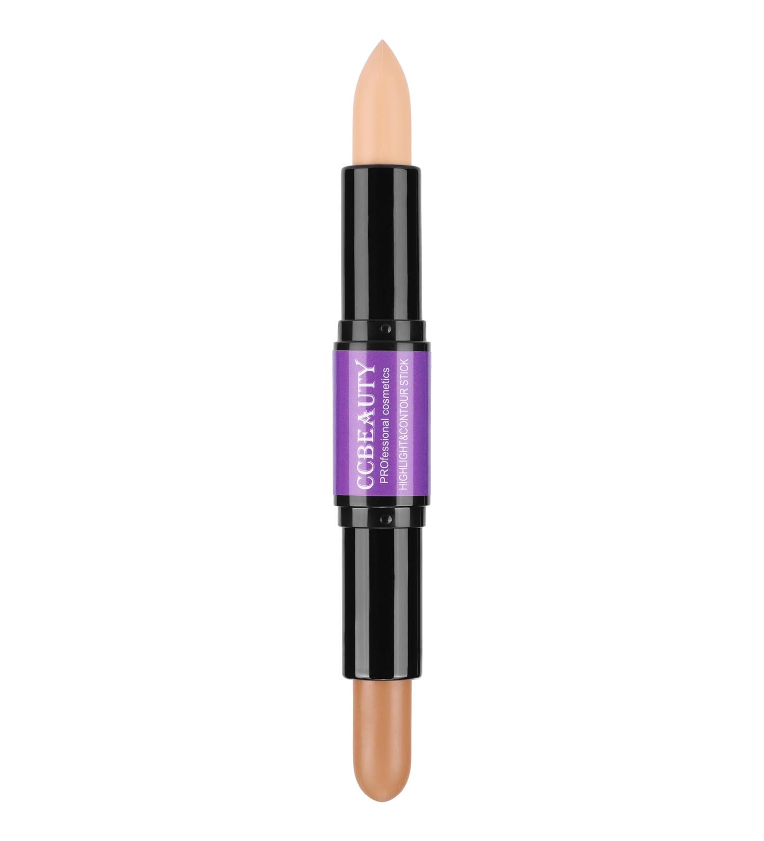CCbeauty Cream Highlight and Contour Stick - Dual-Ended Contouring Highlighter Stick - Medium/Tan CC02 - 1 count - Buy Online on GoSupps.com