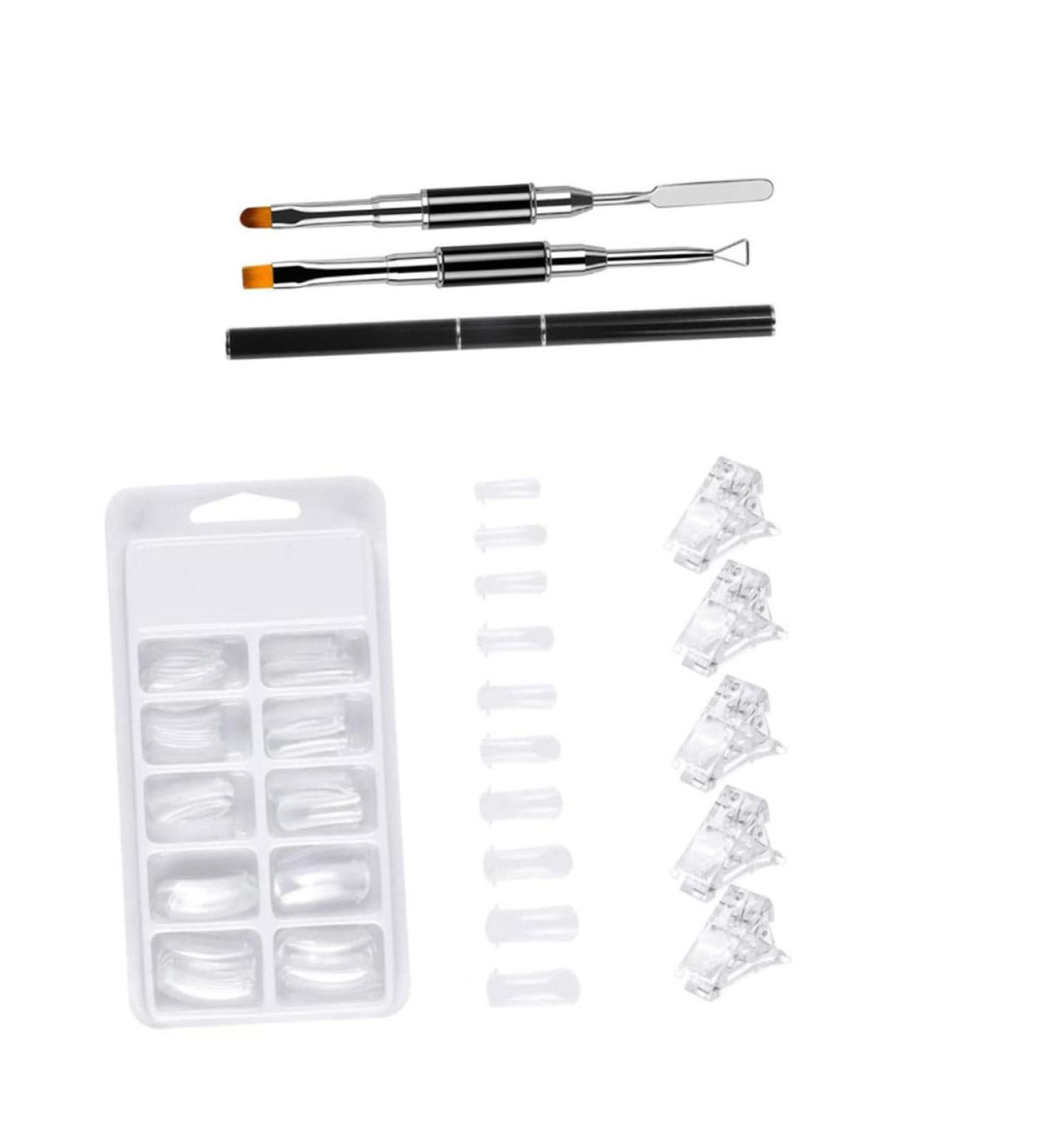 Housoutil 1 Set Nail Extension Manicure Gel Nail Molds Diy Nail Tips Quick Building Nail Tool Nail Builder False Nail Molds Nail Art Tools Nail Set French Plastic White - Buy Online on GoSupps.com