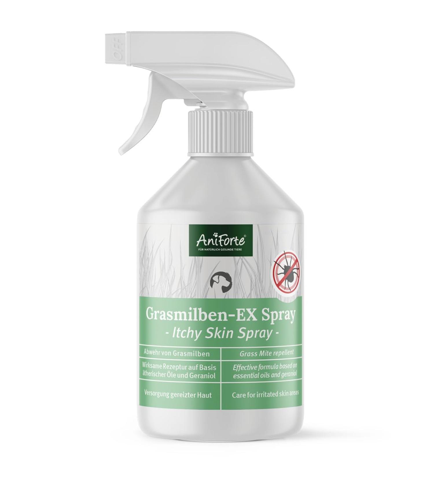 Aniforte Grasmilbel Ex Spray 500ml - Effective Grass Mite & Parasite Defense for Dogs | Soothes Itchy Skin - Buy Online on GoSupps.com