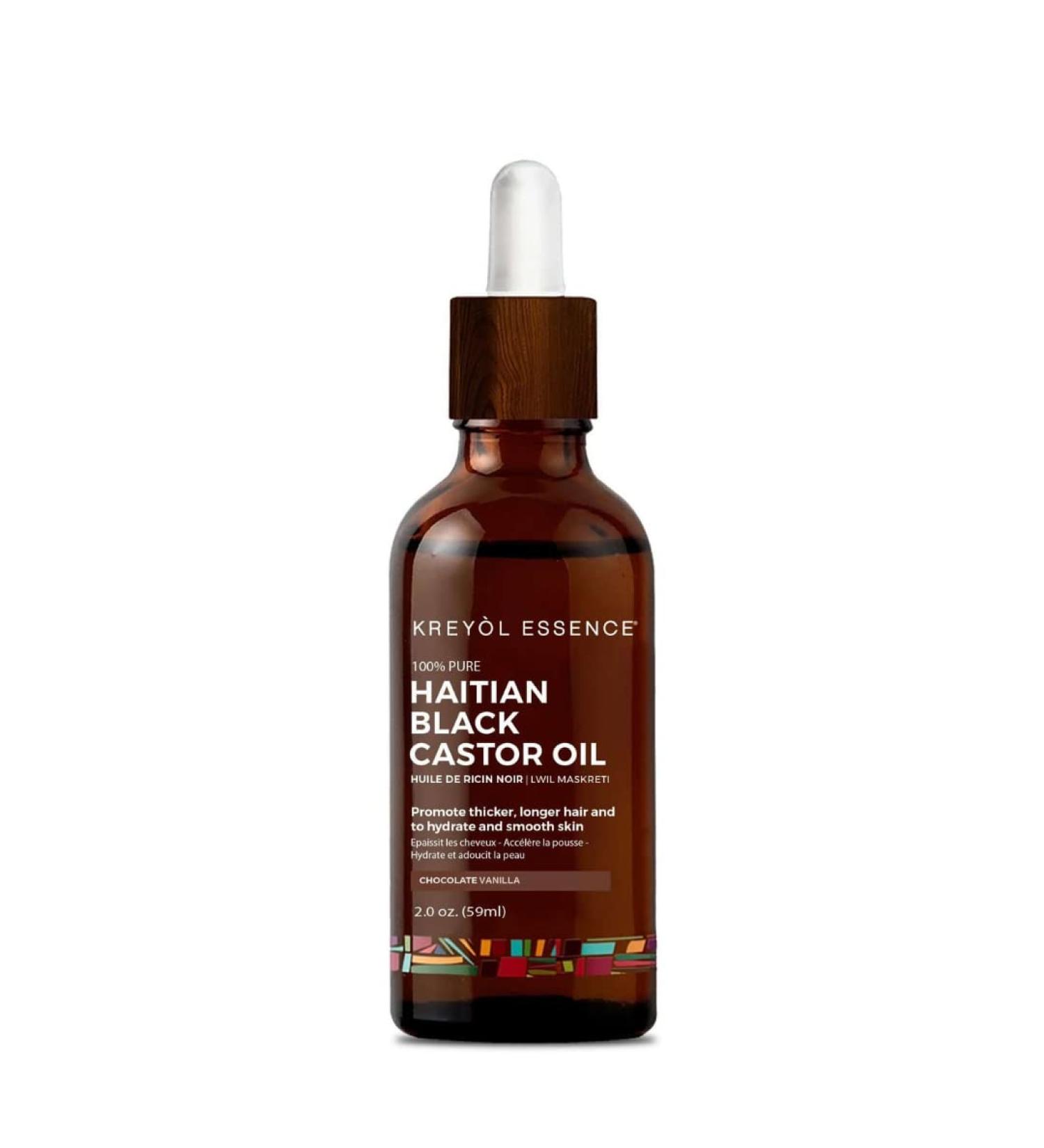 KREY L ESSENCE Haitian Black Castor Oil Chocolate Vanilla 2oz - Hair Growth and Shine Booster - Buy Online on GoSupps.com