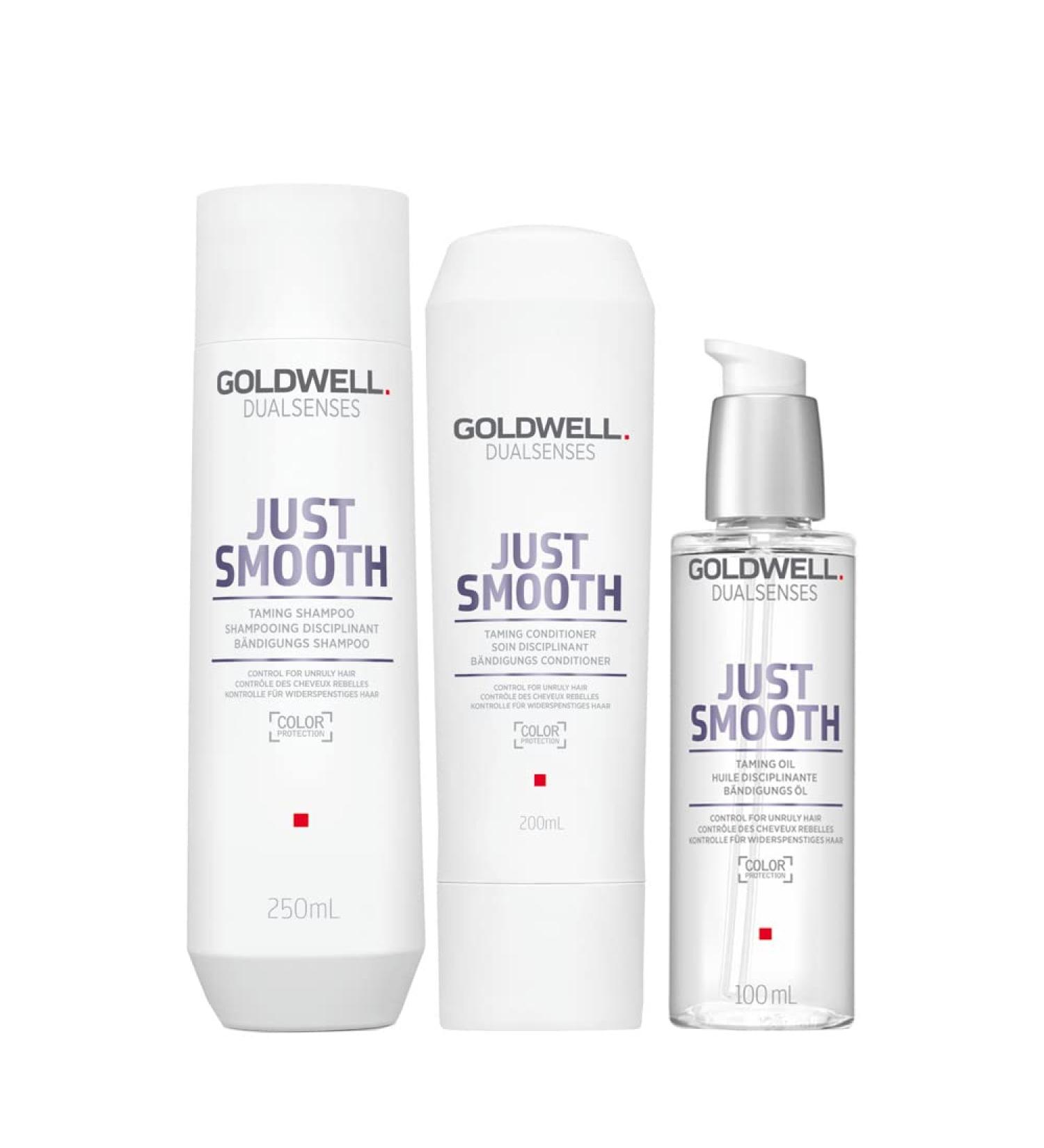 Goldwell Goldwell Dualsenses Just Smooth Taming Shampoo 250ml Balsamo 200ml Olio Anticrespo 100ml