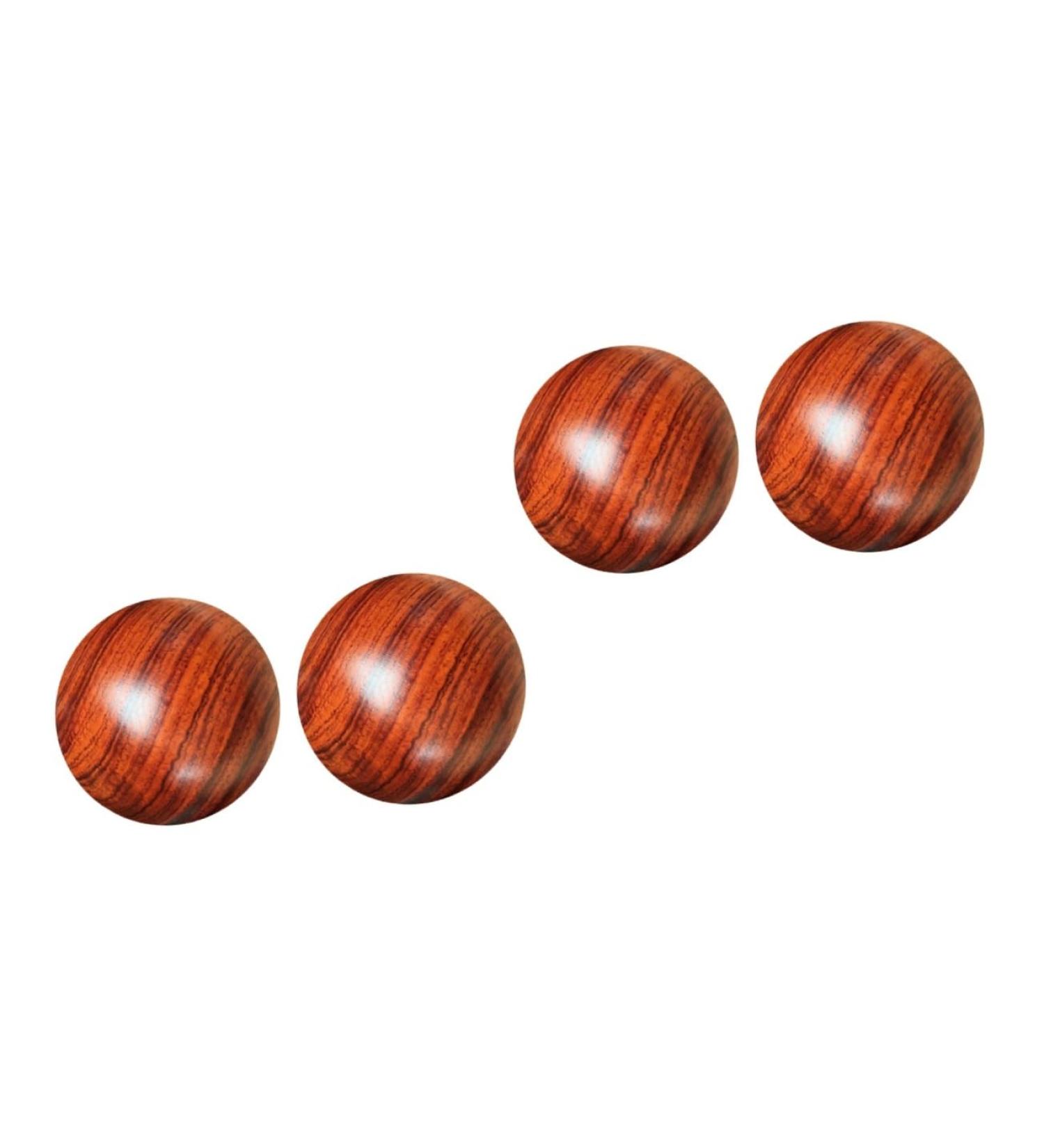 Homsfou 4 Solid Wood Massage Balls - Stress Relief & Acupuncture Point Therapy | International Shipping Available - Buy Online on GoSupps.com