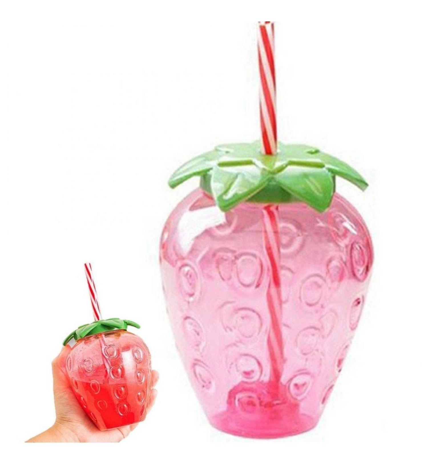 Kawaii Water Bottle with Straw 17 Oz Cute Strawberry Shaped Water Bottle Kawaii Drinking Cups for Girls Women - Buy Online on GoSupps.com