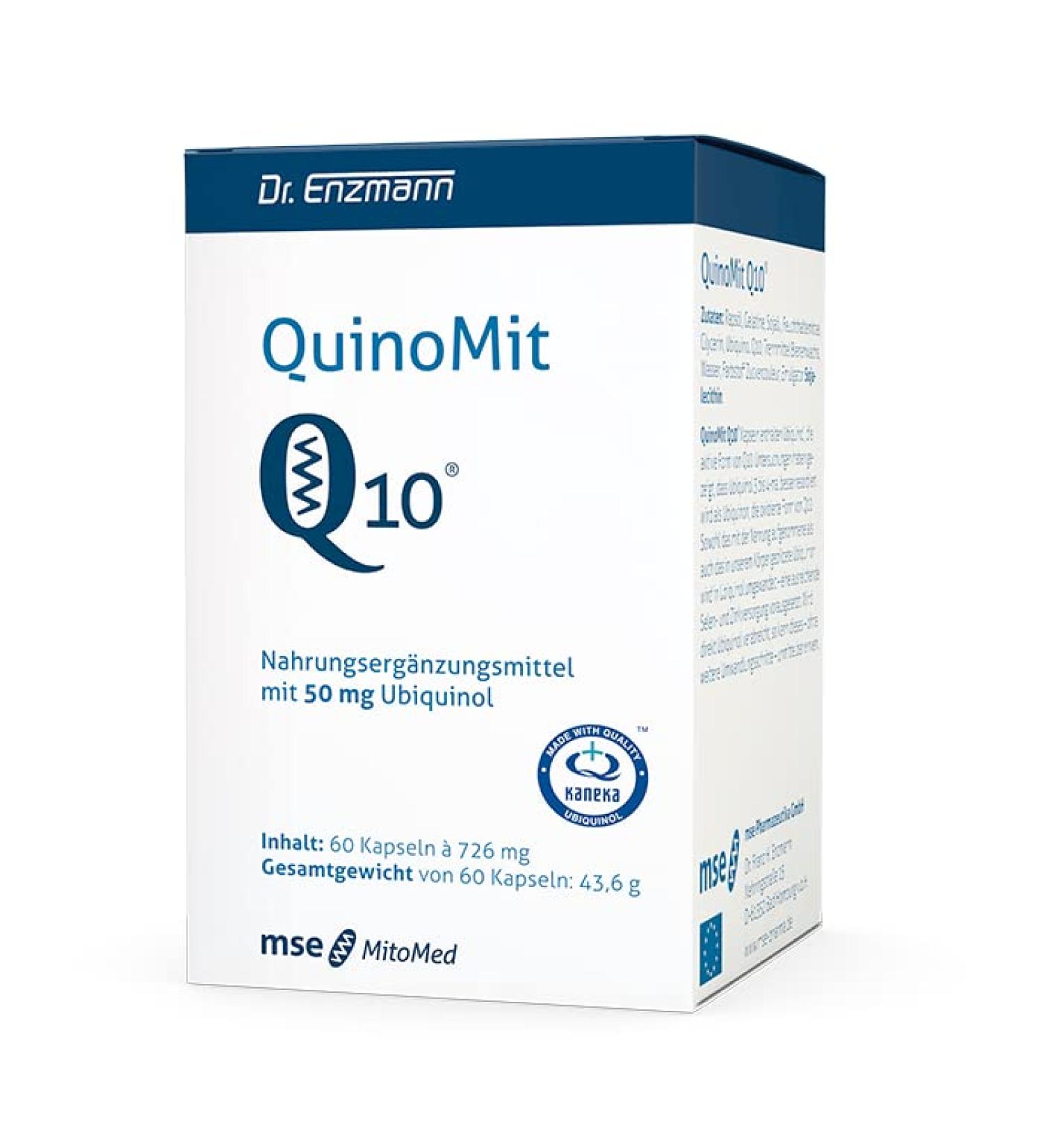MSE Pharmazeutika QuinoMit Q10 Capsules 50mg - High Dose Kaneka Coenzyme Q10 (60 Vegan Caps) | Dr. Enzmann - Worldwide Shipping - Buy Online on GoSupps.com