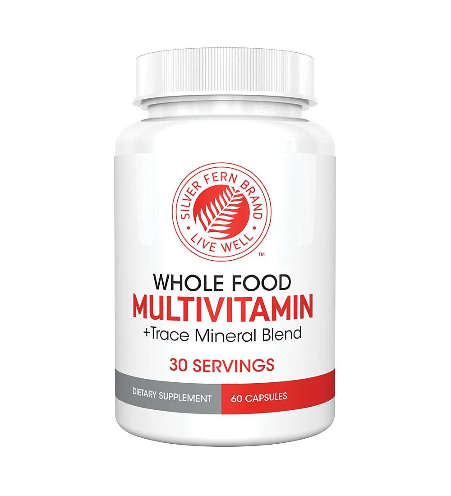 Silver Fern Whole Food Daily Multi Vitamin with Trace Minerals - 60 Vegicaps - Non-GMO Vegan Men's & Women's Multivitamin - Buy Online on GoSupps.com
