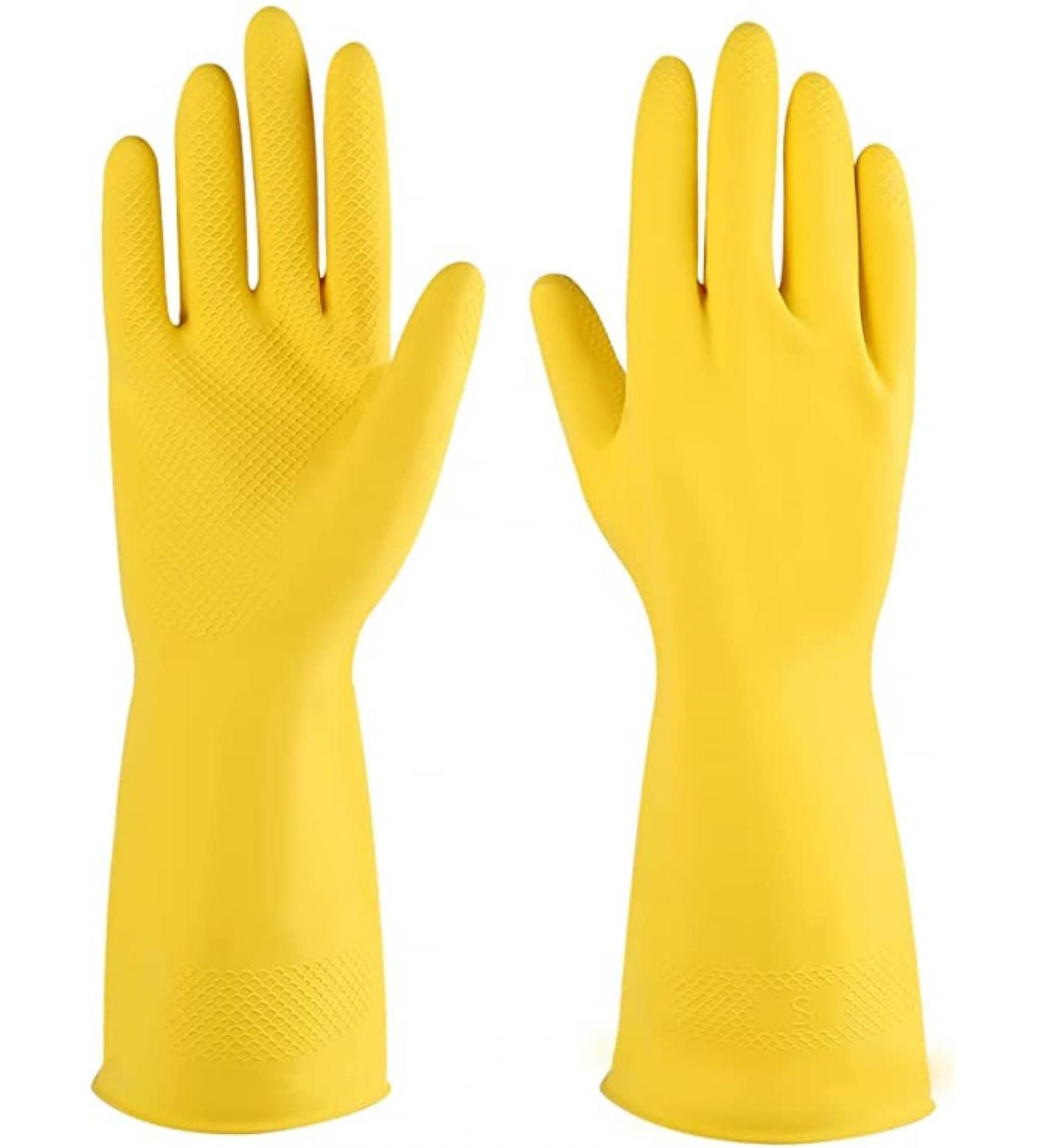 NED Tendon Latex Gloves Thickened Housework Waterproof Gloves Dishwashing Wear Resistant Plastic Gloves Kitchen Reusable Dishwashing Gloves Rubber Cleaning Gloves Yellow 3 Pairs-L - Buy Online on GoSupps.com