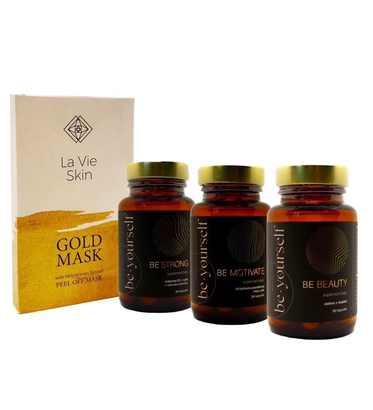 Krotwind SET Be Perfect nutritional supplements + hydrating mask with gold dust