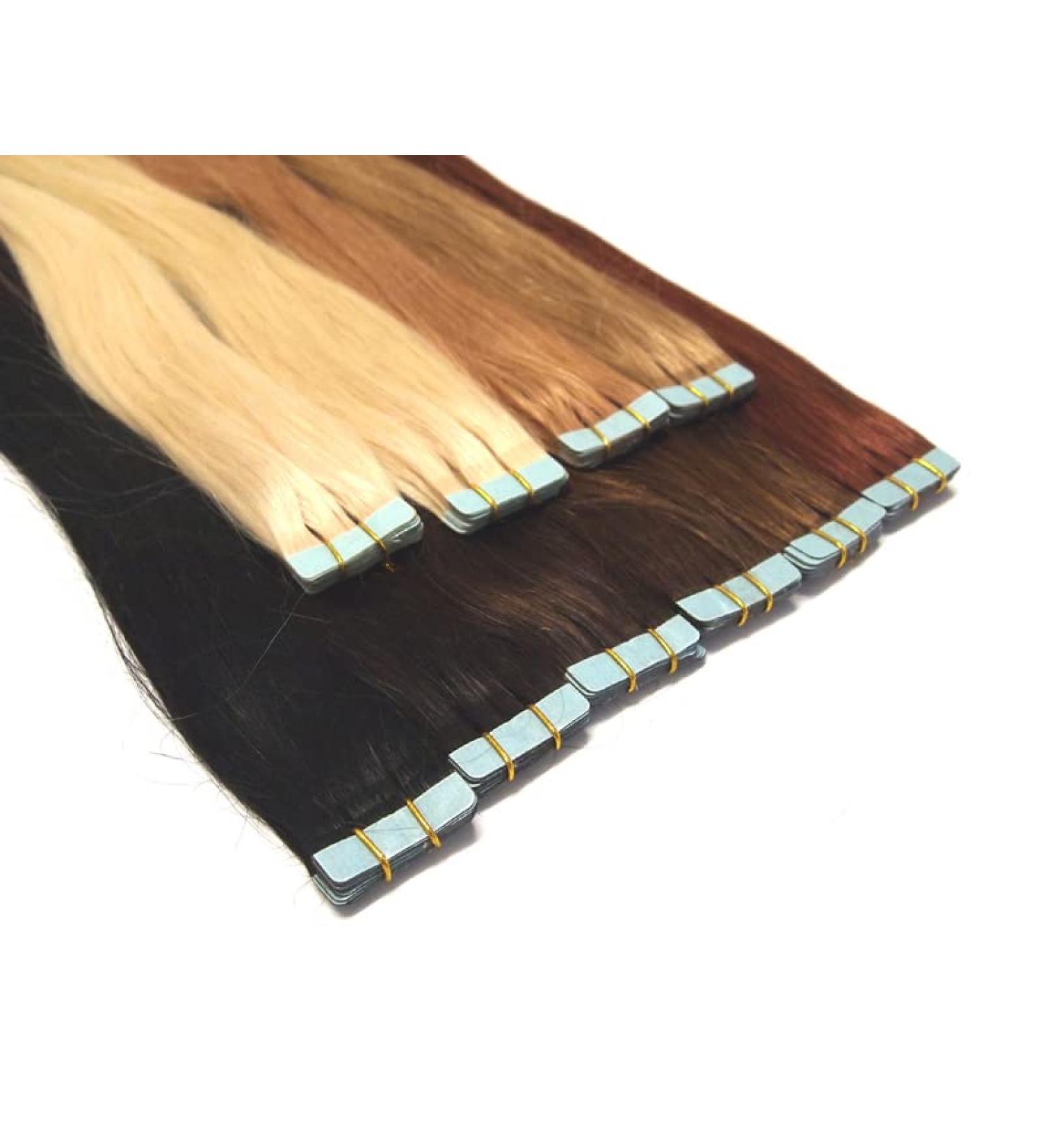 Tape In Hair Extensions #20 Ash Blond 40cm | 100% Remy Real Hair | 50 Bricks 4cm Wide | Adhesive Tresse by Novon Hair Extensions - International Shipping Available - Buy Online on GoSupps.com