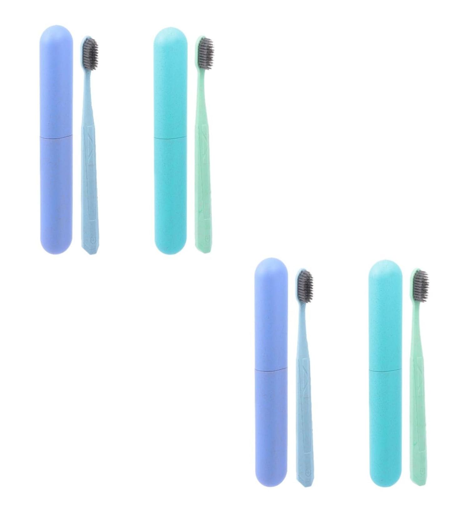 Buy Gatuida 4-Piece Eco-Friendly Wooden Toothbrush Set for Adults - Travel-Friendly & Naturally Made - Buy Online on GoSupps.com