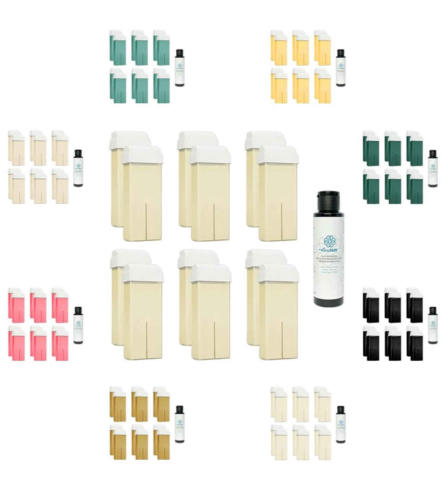 100ml Roll-On Fat-Soluble Hair Removal Wax - 12 Piece Hand Helper Roller Wax Warmer Refill - Talcum + Anyskin 100ml Free Aft - Buy Online on GoSupps.com