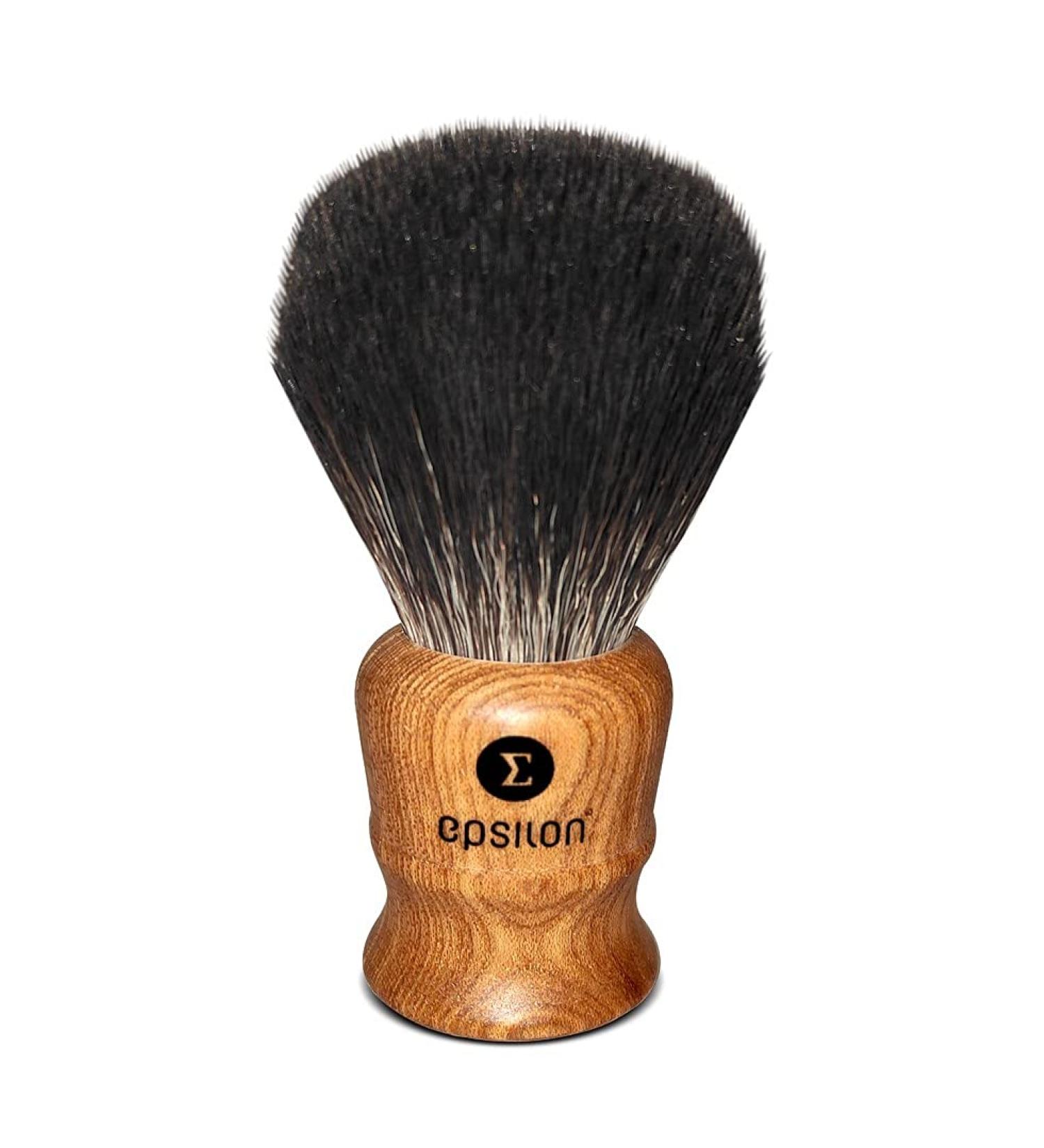 Epsilon Shaving Brush Plastic Badger Black Wood 26/54mm Unique Standard