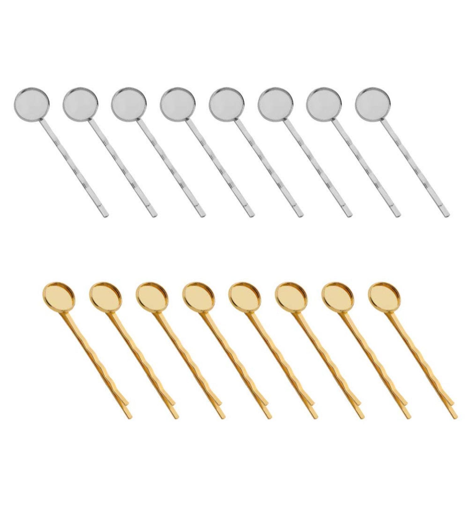 Buy Heallily Bobby Hairpins & Hair Clips - 40 Mixed Color Cabochon Bezel Set for Tinkering & Crafts - Buy Online on GoSupps.com