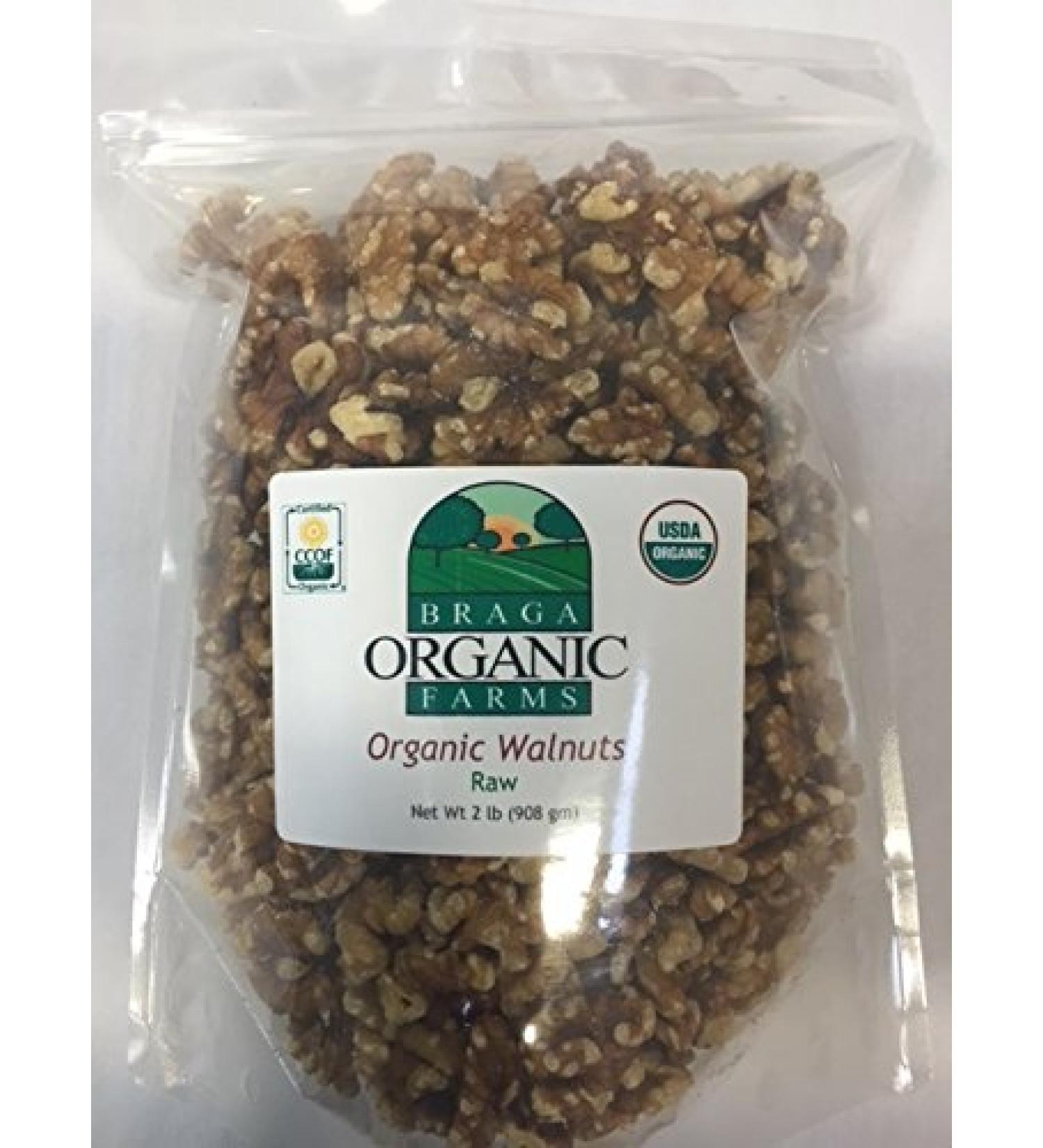 Braga Organic Farms Organic Walnuts - 2 lb | Premium Quality Nuts - Buy Online on GoSupps.com