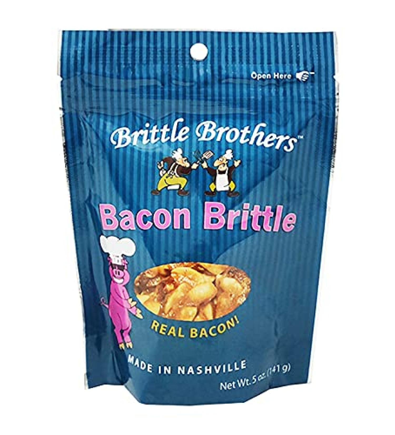 Bacon Peanut Brittle - 5 oz. Bag | #1 in America | 4x More Nuts | Gift Set Pack | Corporate Candy Snack Sampler for Birthdays, Valentines, Christmas | Brittle Brothers - Buy Online on GoSupps.com
