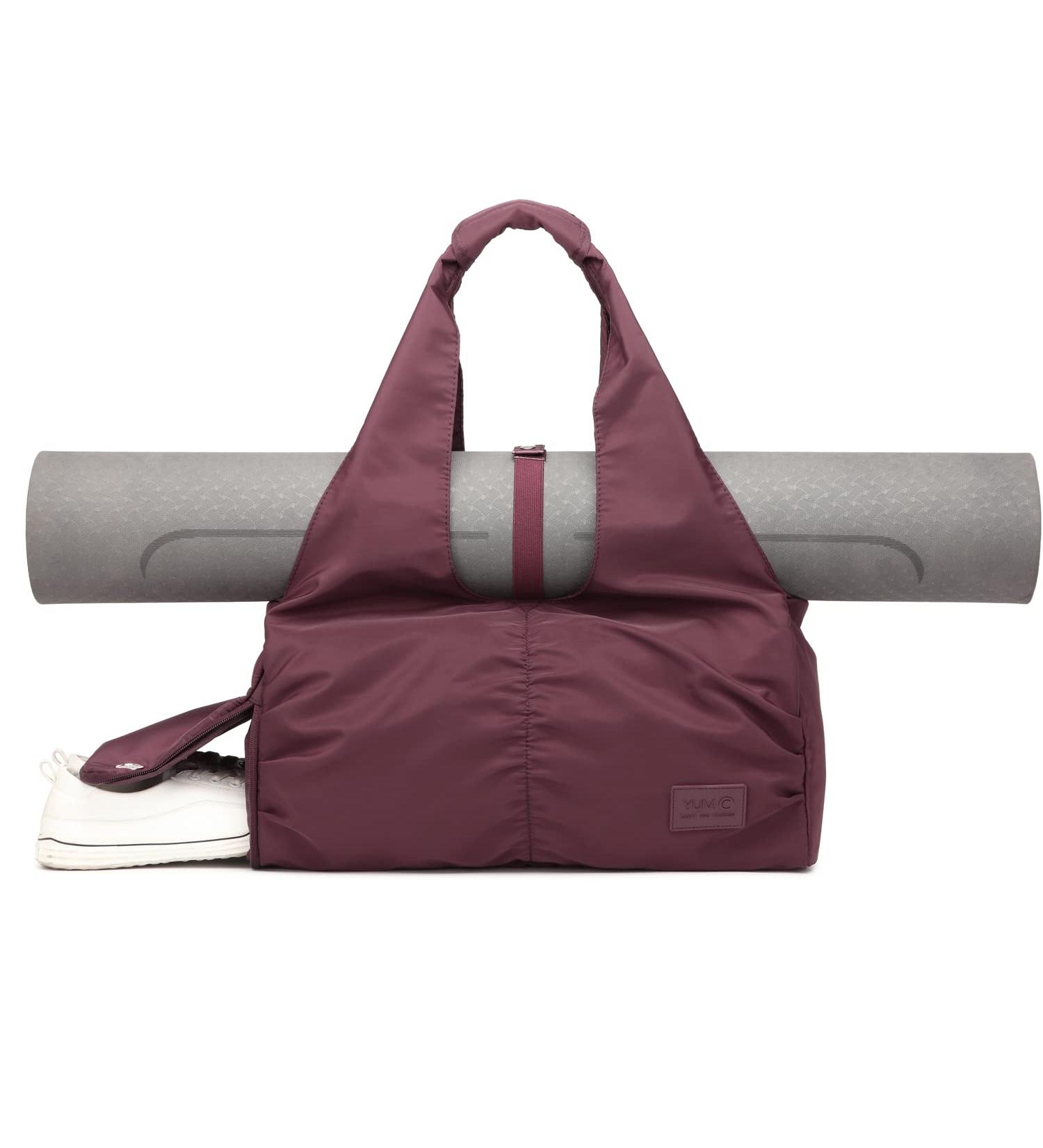 Women's Travel Yoga Gym Bag with Shoe Compartment, Wet Dry Storage - Red Large - Buy Online on GoSupps.com