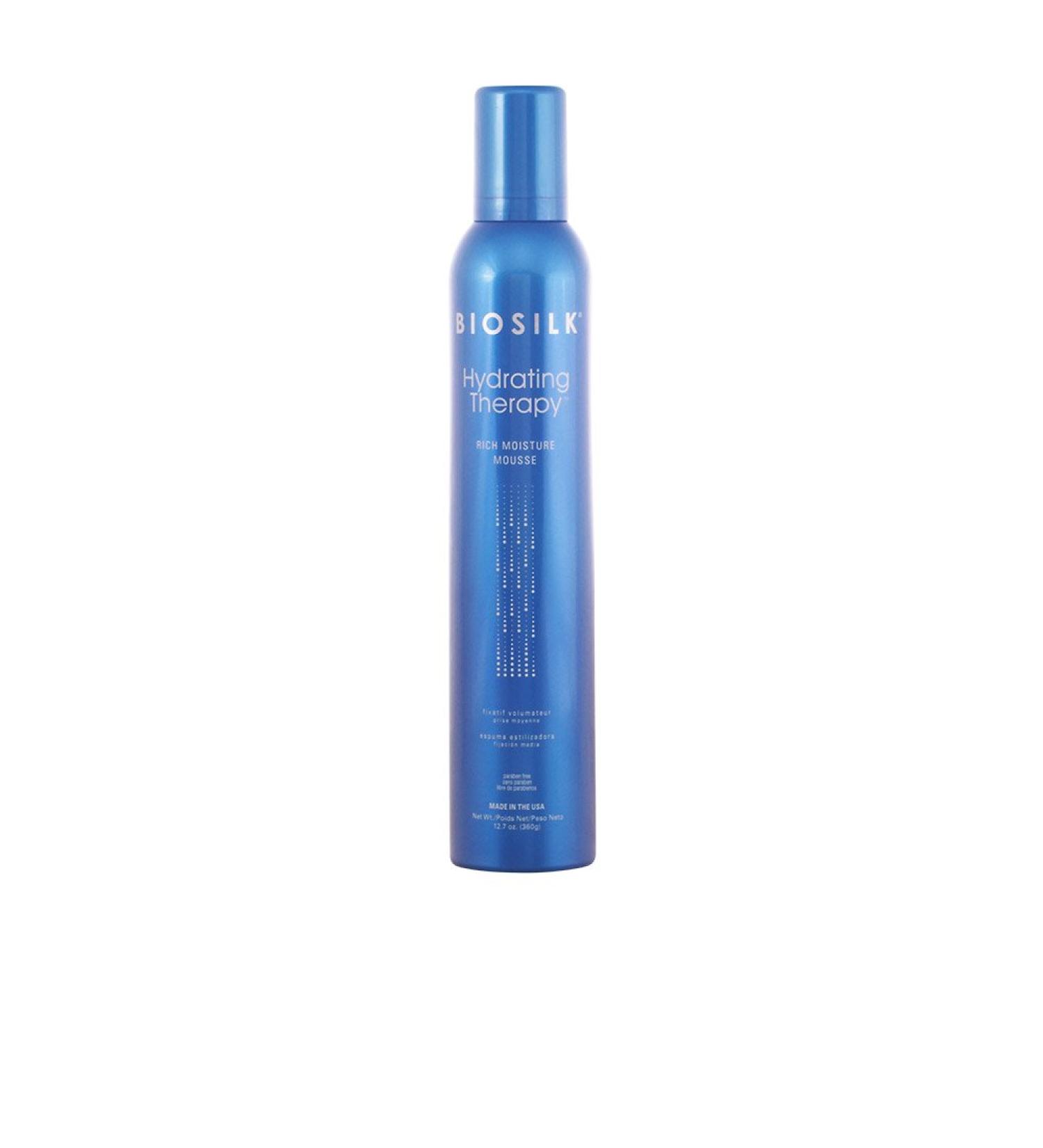 Biosilk Hydrating Therapy Mousse - 12.7oz | Light Hold Moisture Replenisher for Coarse Hair | International Shipping Available - Buy Online on GoSupps.com