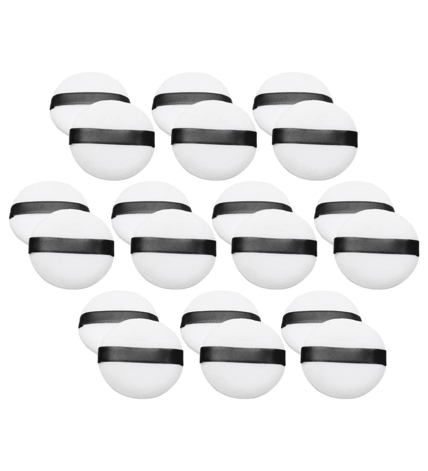 Beaupretty 20pcs Setting Puffs - Round Loose Makeup Puff with Ribbon Triangle Blending Sponge for Flawless Face | Comfortable White Cosmetic Puff for Women - Buy Online on GoSupps.com