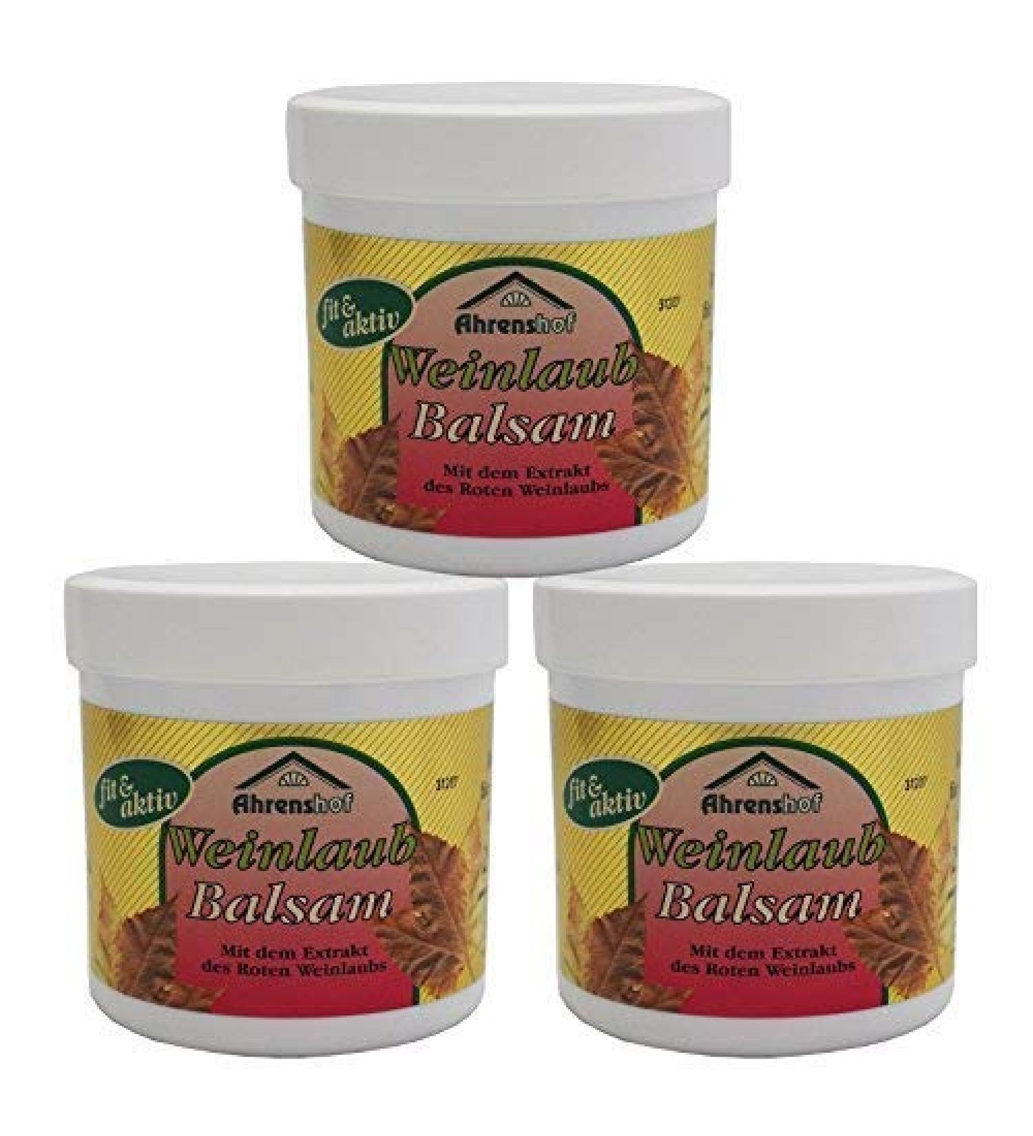 12 x 250ml Ahrenshof Red Vine Leaf Balm for tired legs and veins Vine Leaf Gel