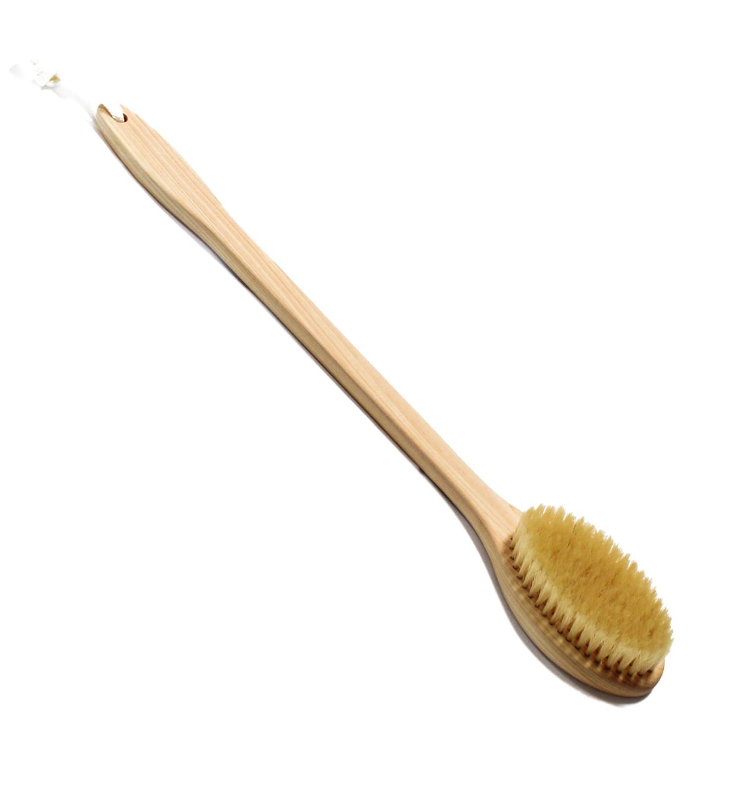 20 Super Long Handle Body Brush with Hog Hair Bristles and Japanese Hinoki Wooden Handle - Buy Online on GoSupps.com