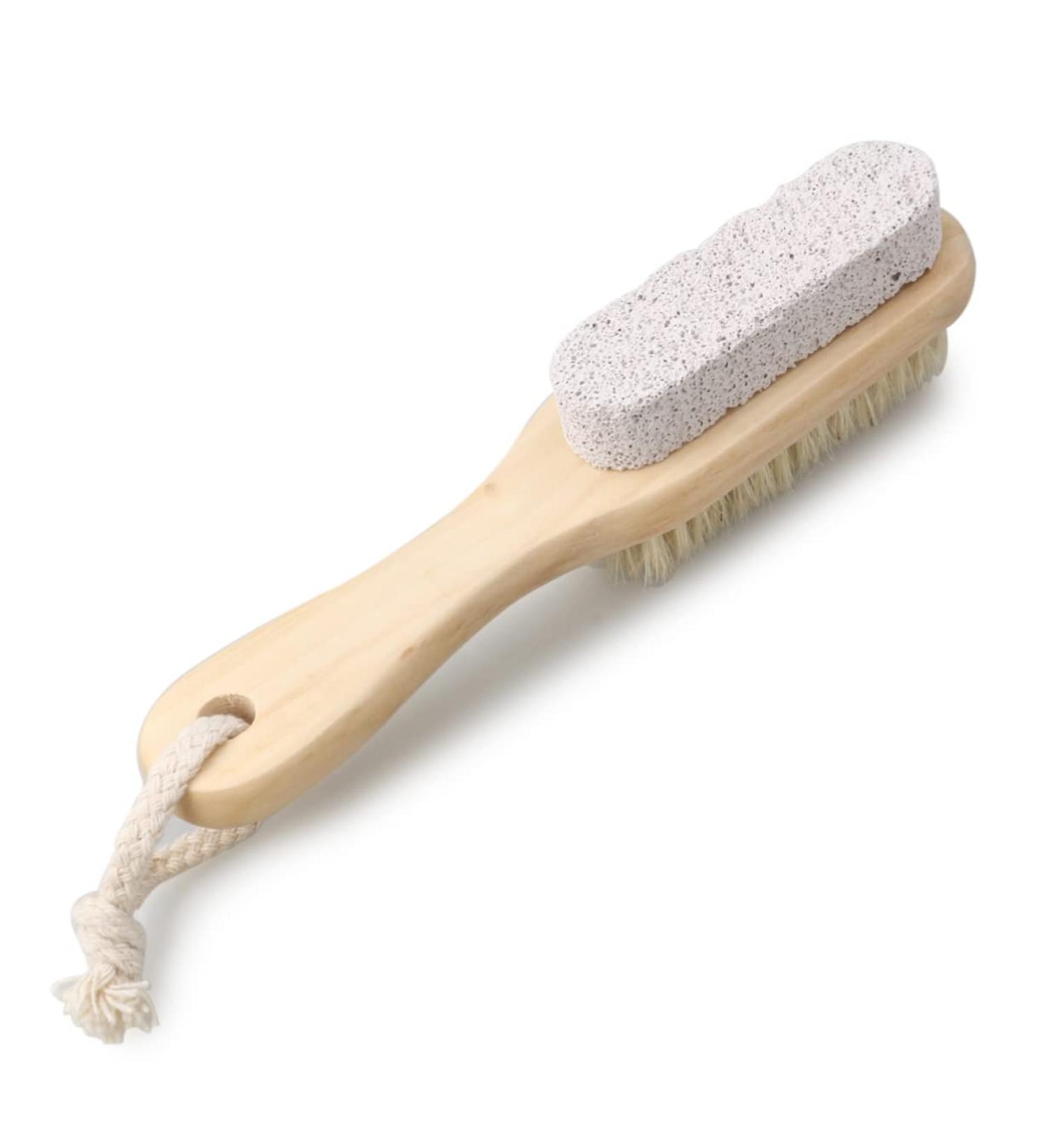 IWOWHERO Foot Brush with Handle Callus Rasp Wooden Exfoliator Body Scrubber Foot Exfoliating Brush Foot Rasp Pumice Brush for Feet Foot File Scrubber Pedicure Tool Bamboo - Buy Online on GoSupps.com