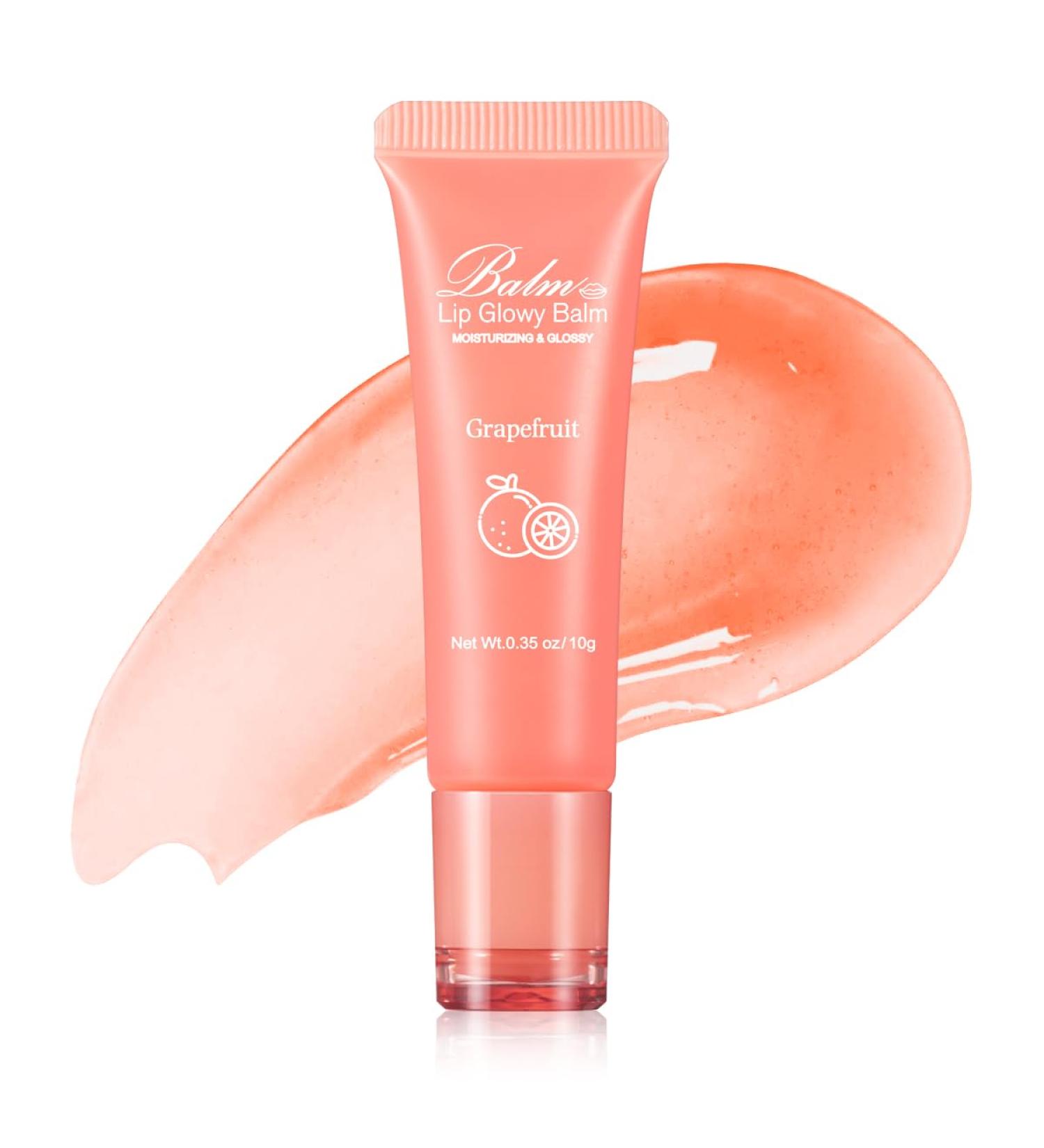 GECOMO Lip Glowy Balm - Moisturizing Glossy Plumping Oil with Grapefruit | Non-Sticky Tinted Lip Care | 0.35oz - Buy Online on GoSupps.com
