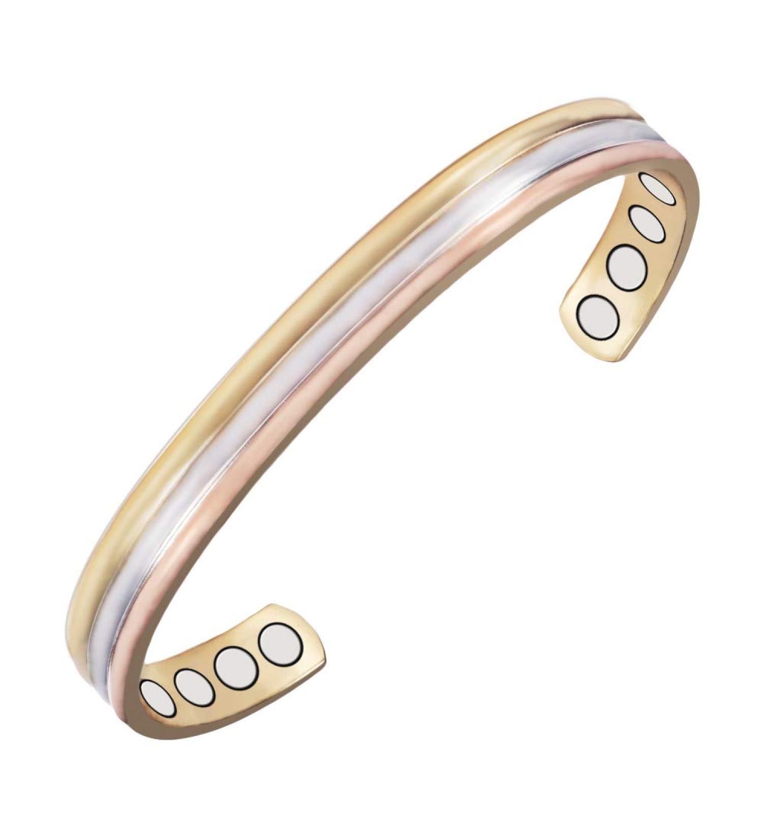 YINOX Tri Tone Pure Copper Magnetic Bracelets for Arthritis | 8 Magnets | Perfect Gift for Men & Women | Valentine's Day Edition - Buy Online on GoSupps.com