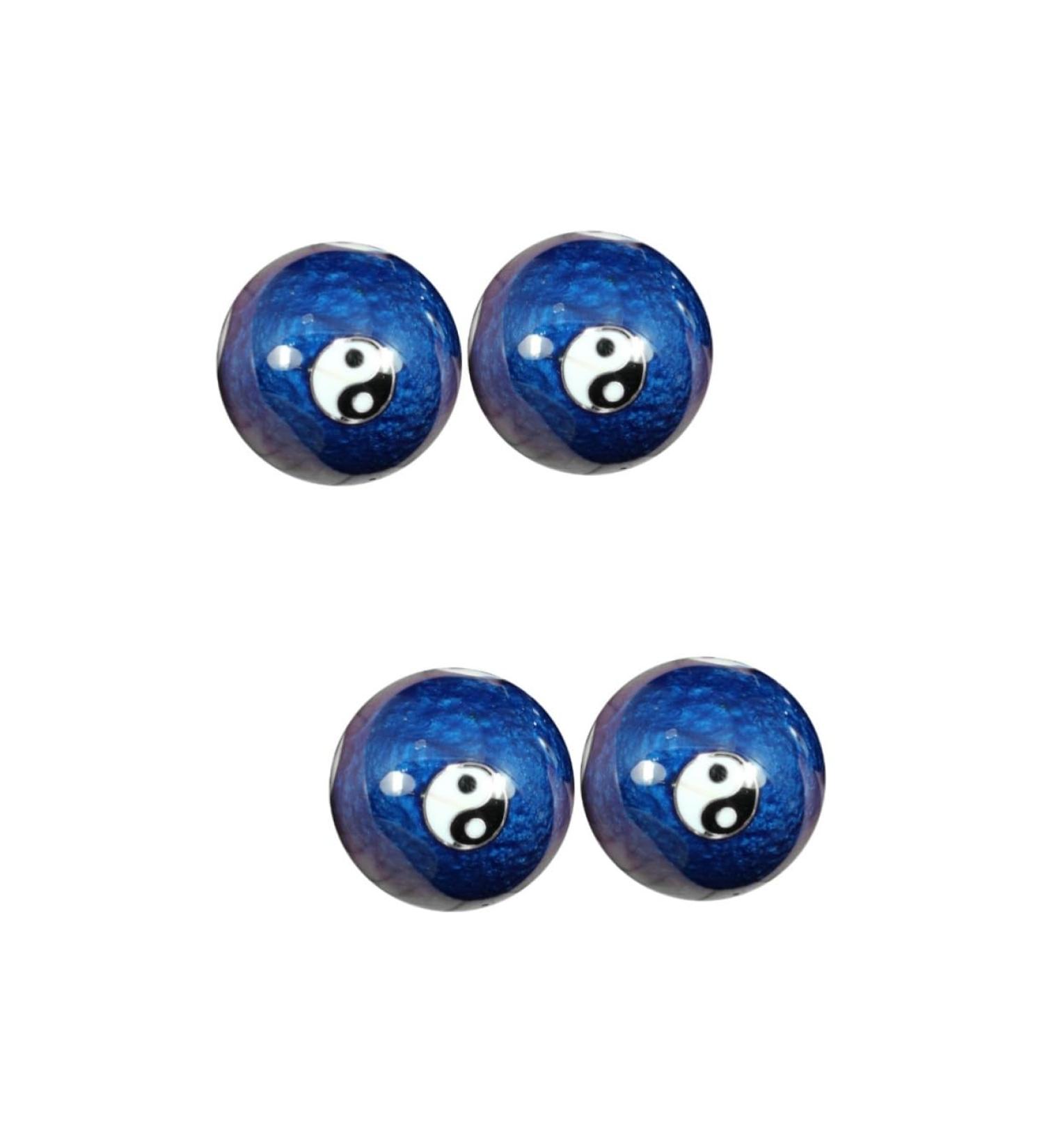 JECOMPRIS Asian Hand Meditation Bell & Baoding Balls - Jade-Ei Massage & Health Balls for Relaxation | Cloisonn Fitness MX2PCS Blue - Enhance Wellness & Stress Relief - Buy Online on GoSupps.com