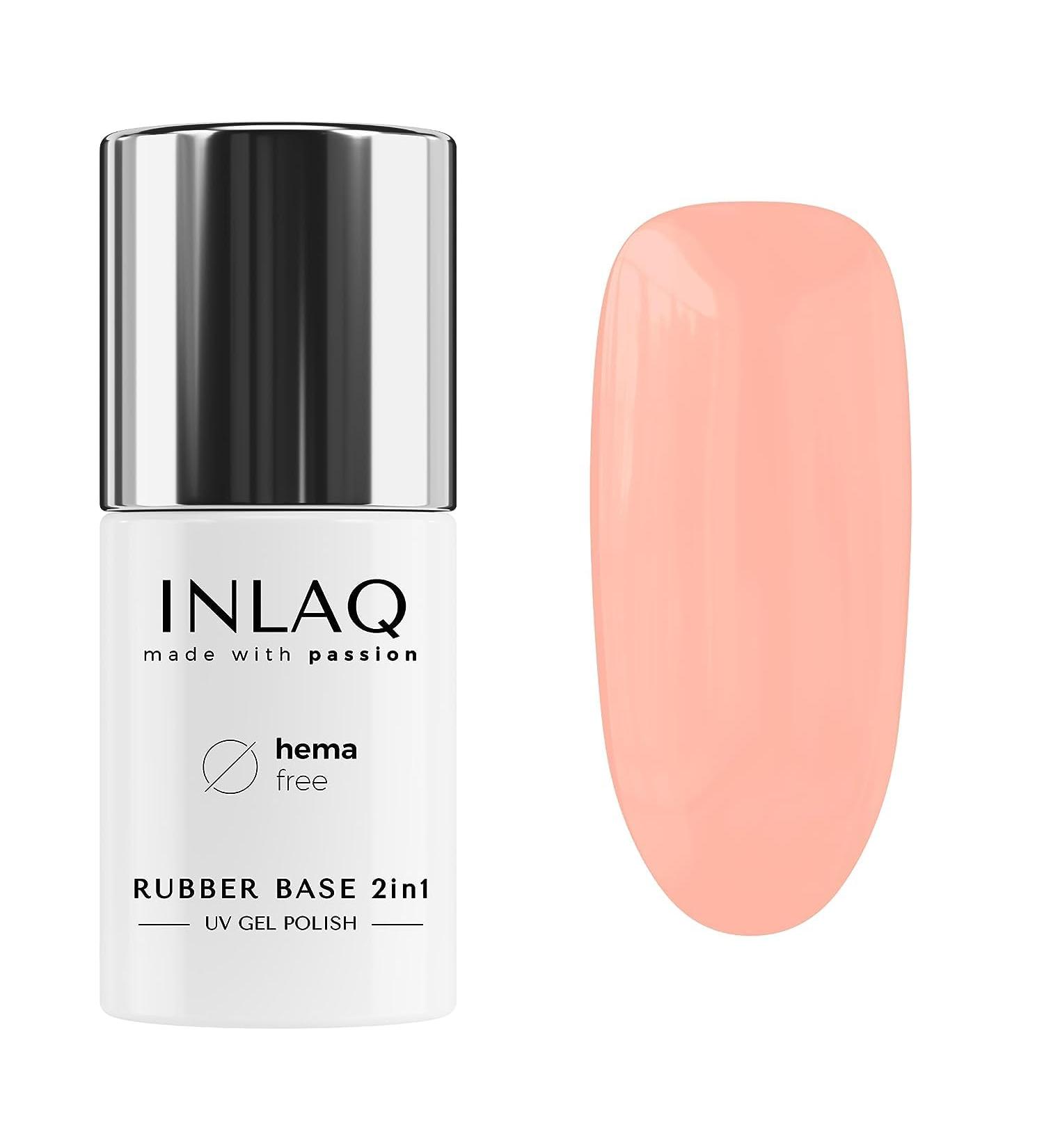 INLAQ 2in1 Rubber Base Gel UV HEMA Free Nude 6ml | Nail Polish Base Gel Cover Nude - Hard Gel for Nails | Up to 95% Opacity - Buy Online on GoSupps.com