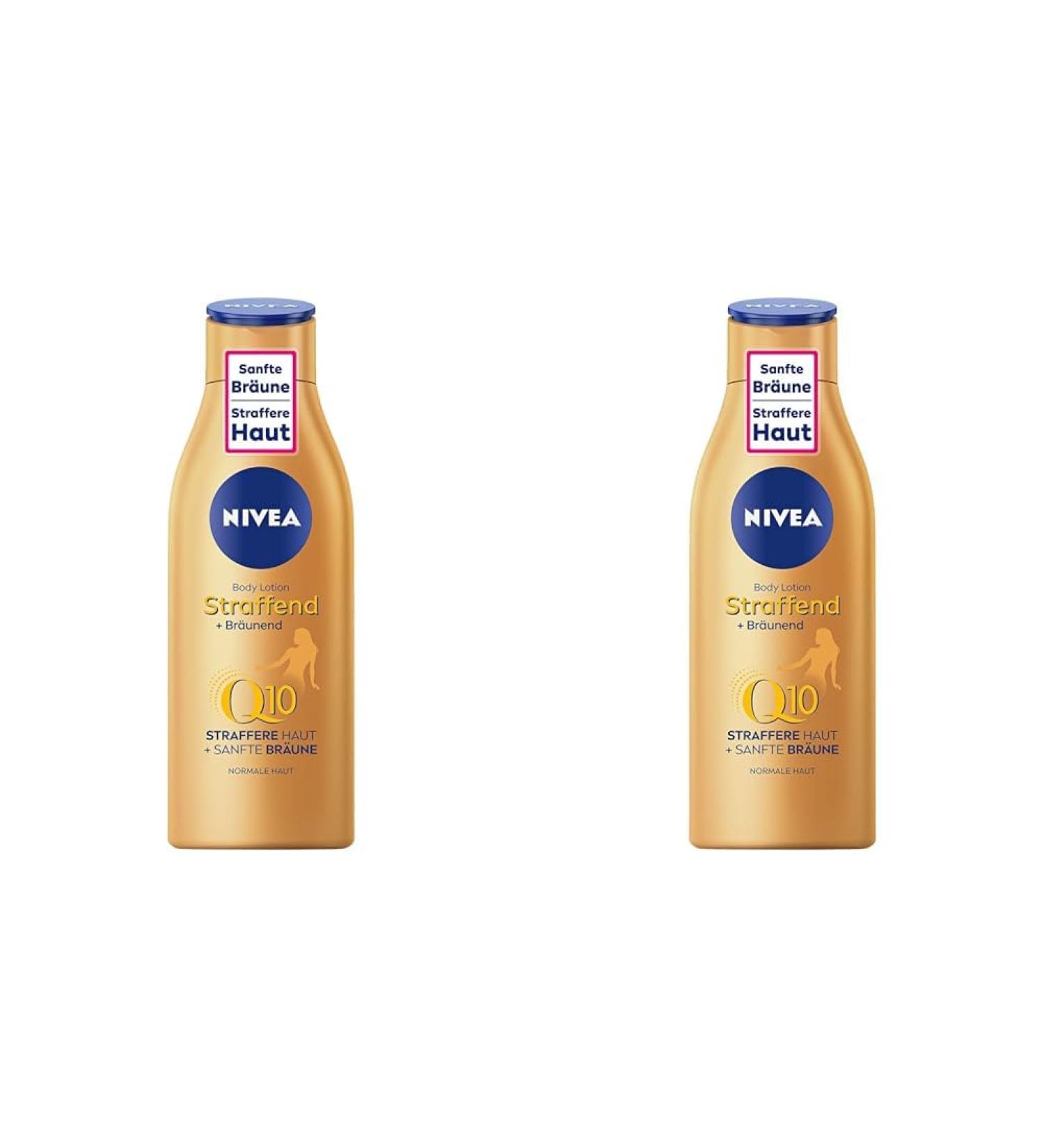 NIVEA Body Lotion Q10 (200 ml) - Anti-Aging & Tanning Care Fresh Summer Scent (2-Pack) - Medium to Dark Skin - Buy Online on GoSupps.com