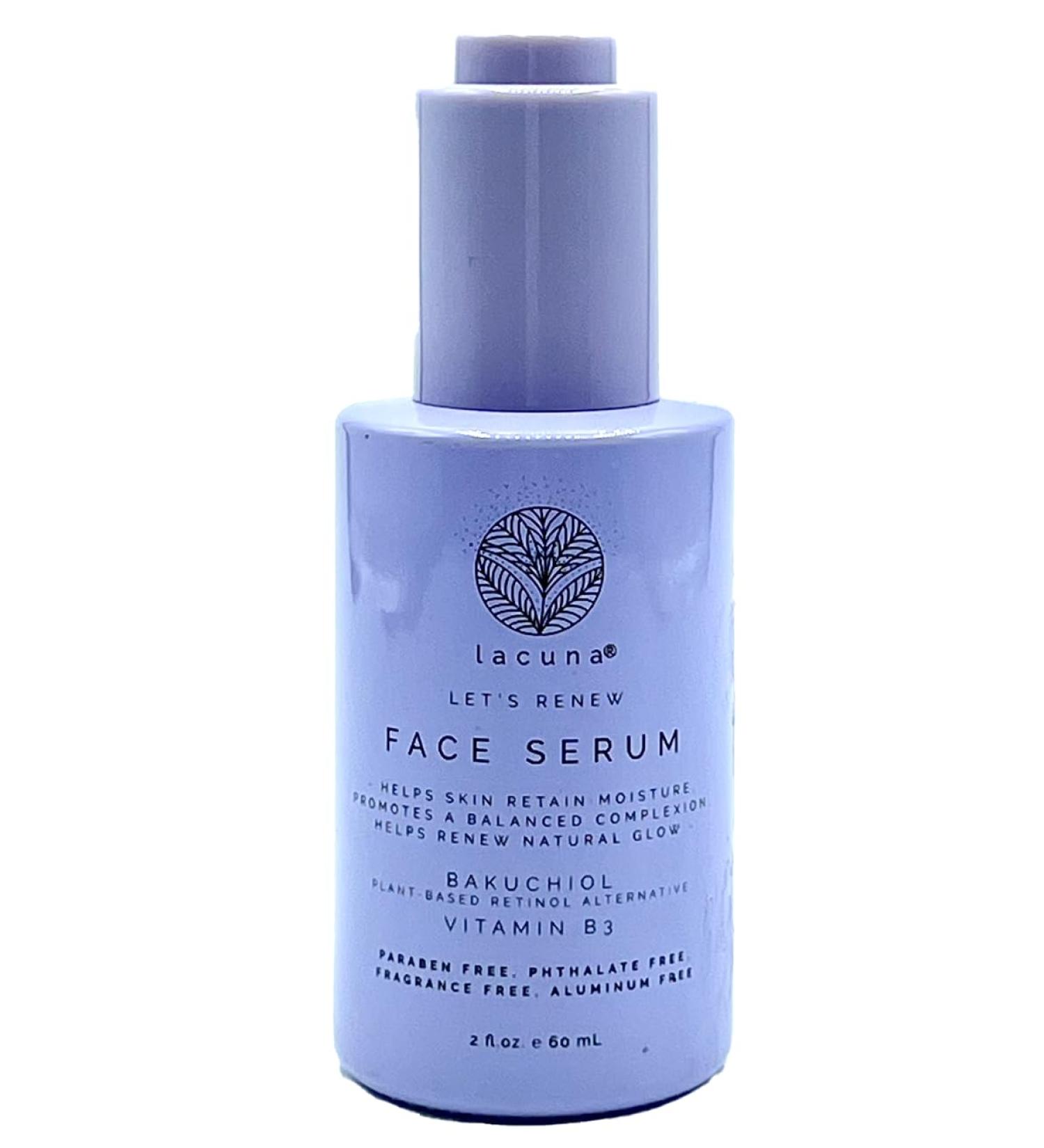 Face Serum Vitamin B3 Bakuchiol (Plant Based Retinol Alternative) Paraben Free Phthalate Fre Dye Free Aluminum Free