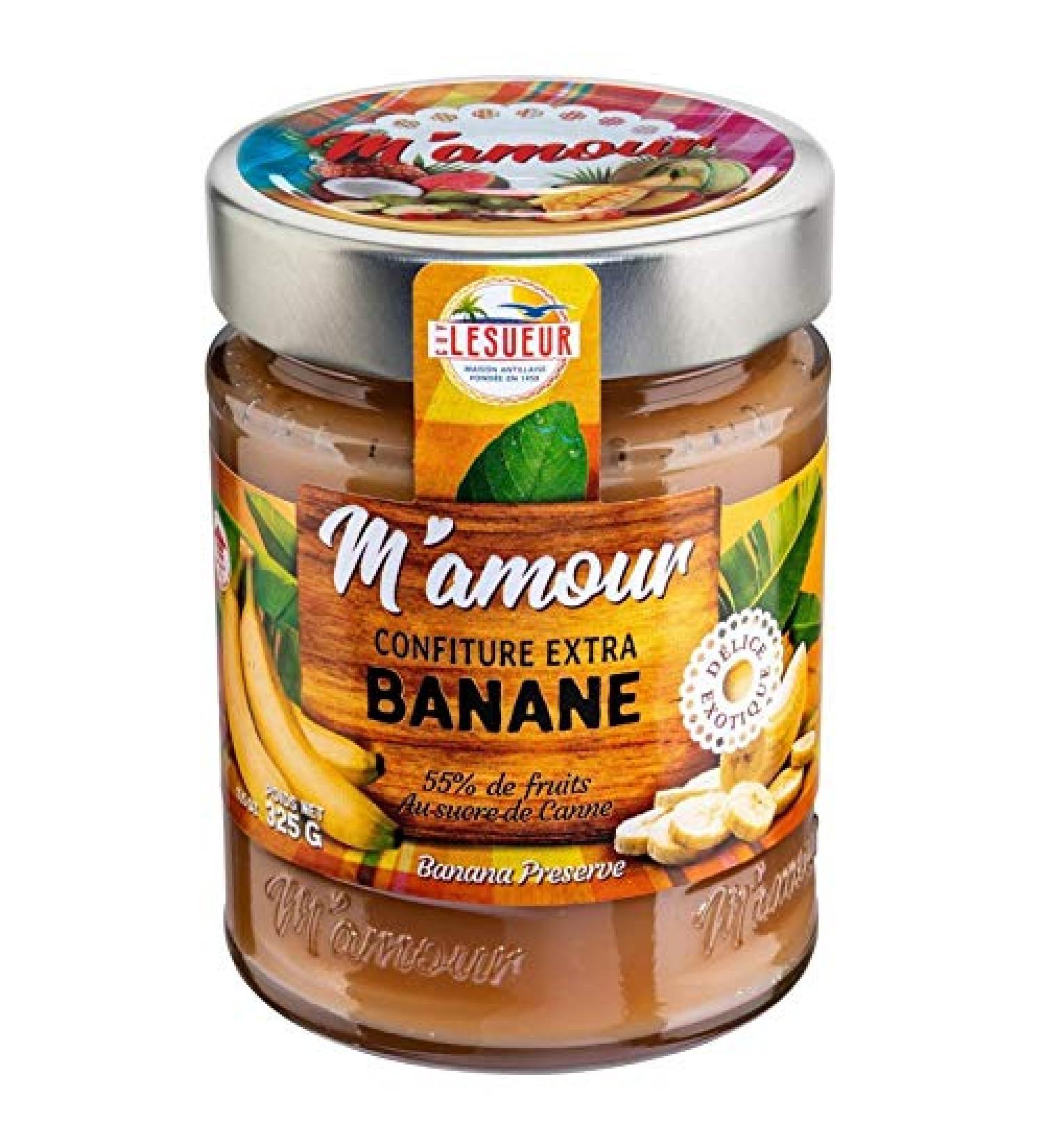 M'AMOUR - Banana Jam Glass Jar 325G - Pack of 4 - Buy Online on GoSupps.com
