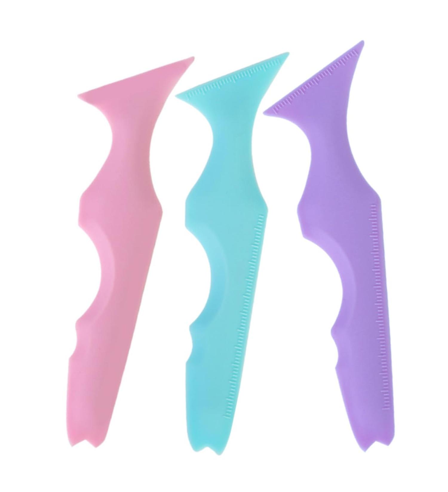 Didiseaon 3pcs Silicone Beauty Ruler Mascara Shield Guard Blue Eyeshadow Lipstick Silicone Eyebrow Aid Massage - Buy Online on GoSupps.com