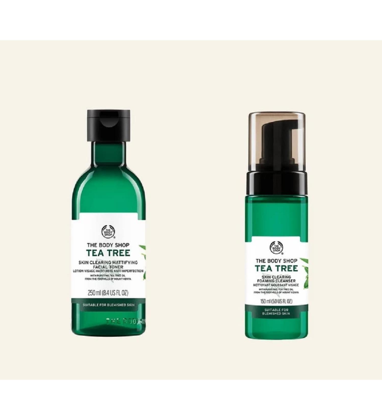 The Body Shop Tea Tree Duo Set 100% Vegan Facial Cleanser 150ml and Mattifying Toner 250ml - Buy Online on GoSupps.com