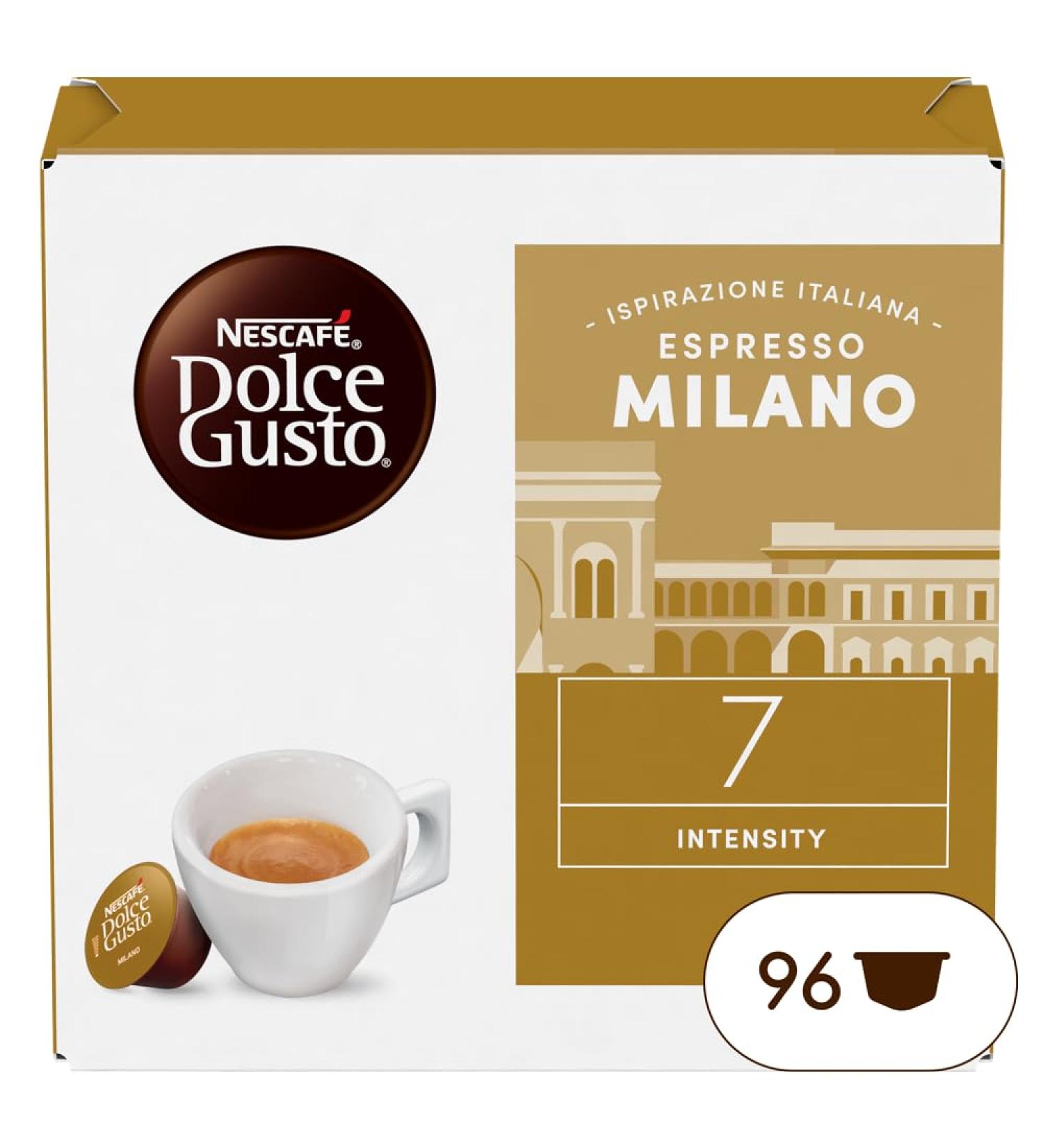 NESCAF DOLCE GUSTO Espresso Milano Caff 6 bottles of 16 capsules (96 capsules compatibles Nescaf Dolce Gusto) - Buy Online on GoSupps.com