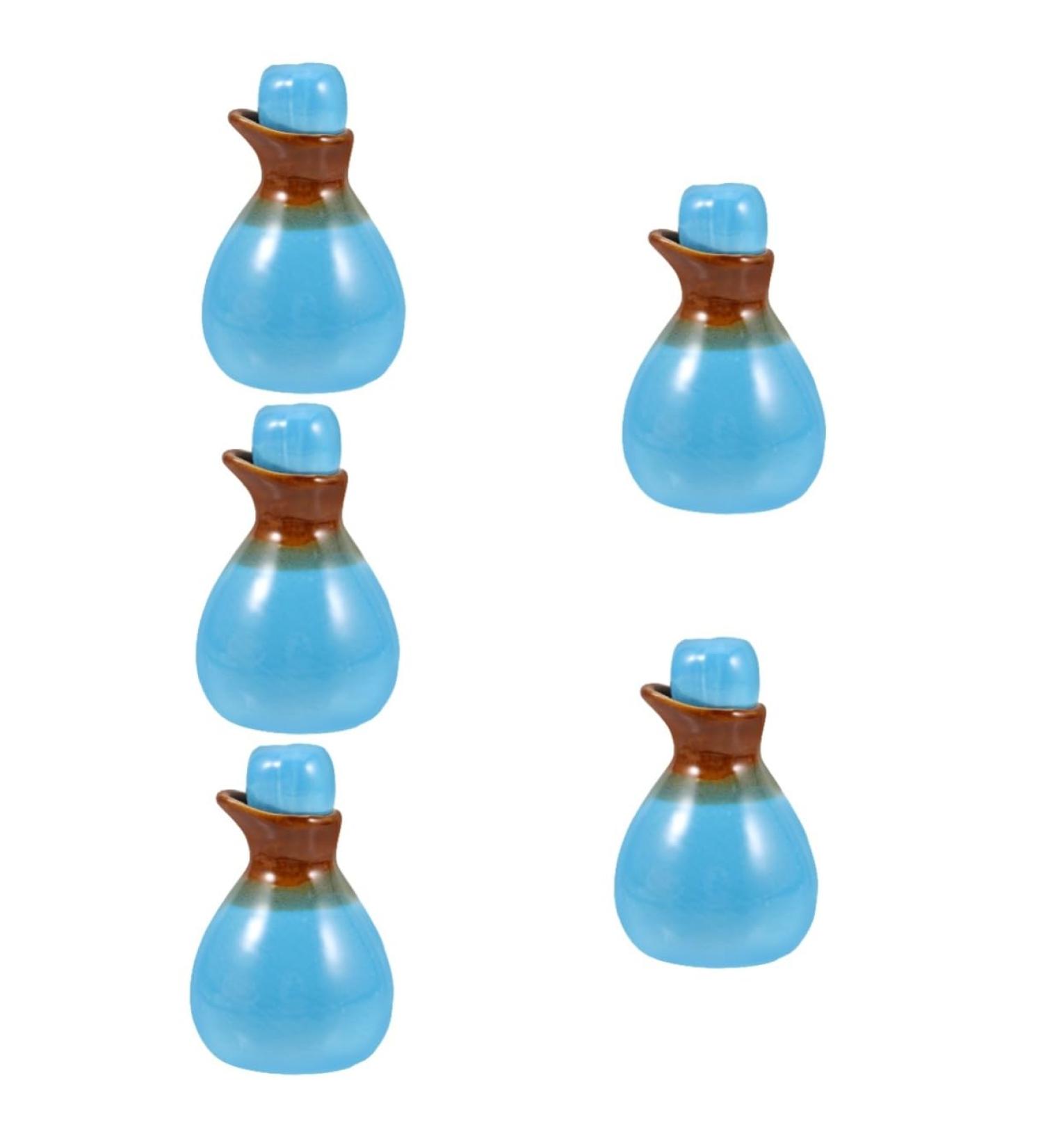 Frcolor Japanese Mini-Vase Ceramic Container for Essential Oils - 5-Pack with Soy Sauce Dishes & Oil Dispensing | International Shipping - Buy Online on GoSupps.com