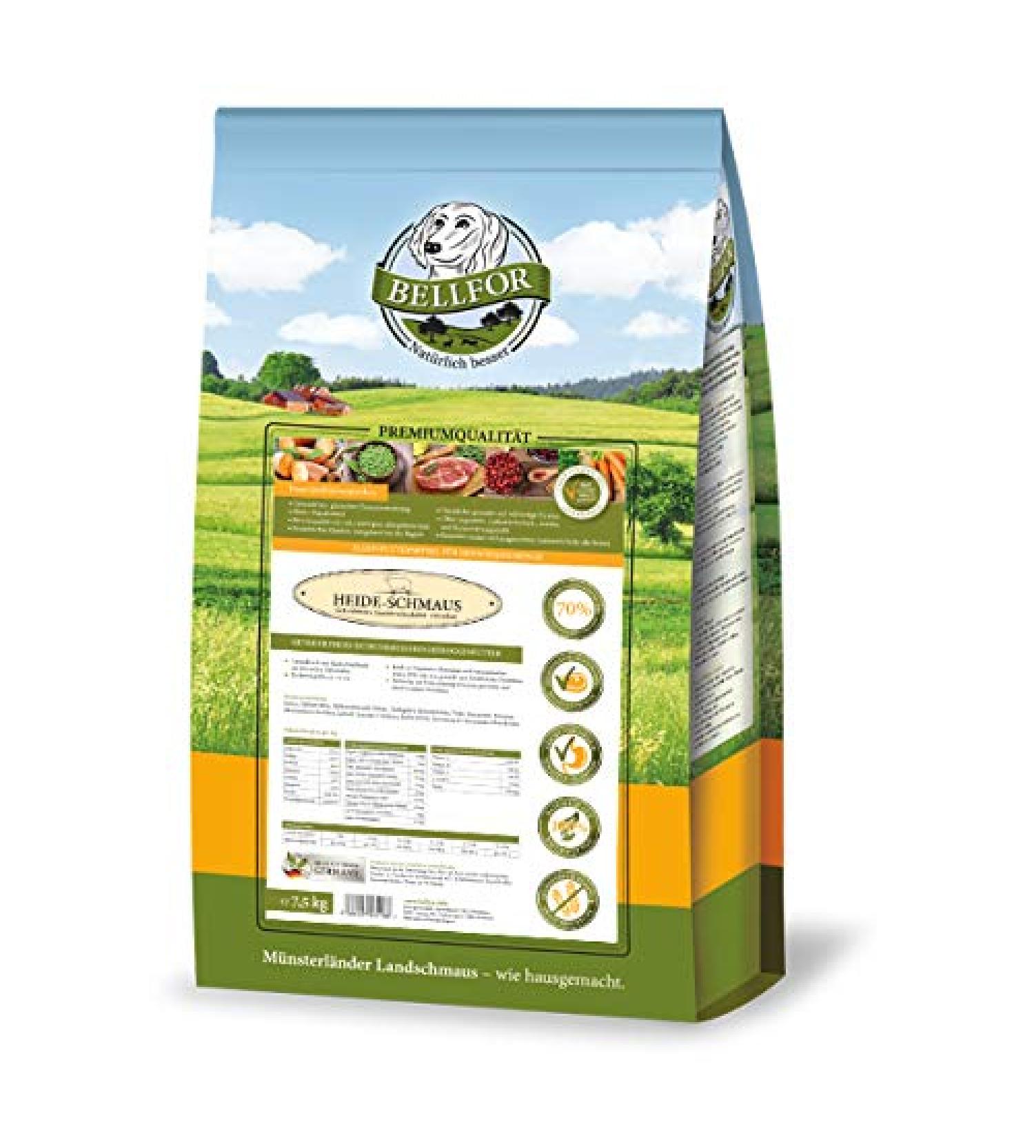 Bellfor Heide-Schmaus Grain-free lamb and wild rabbit croquettes High proportion of omega-3 fatty acids Rich in vitamins minerals and natural antioxidants 7.5 kg - Buy Online on GoSupps.com