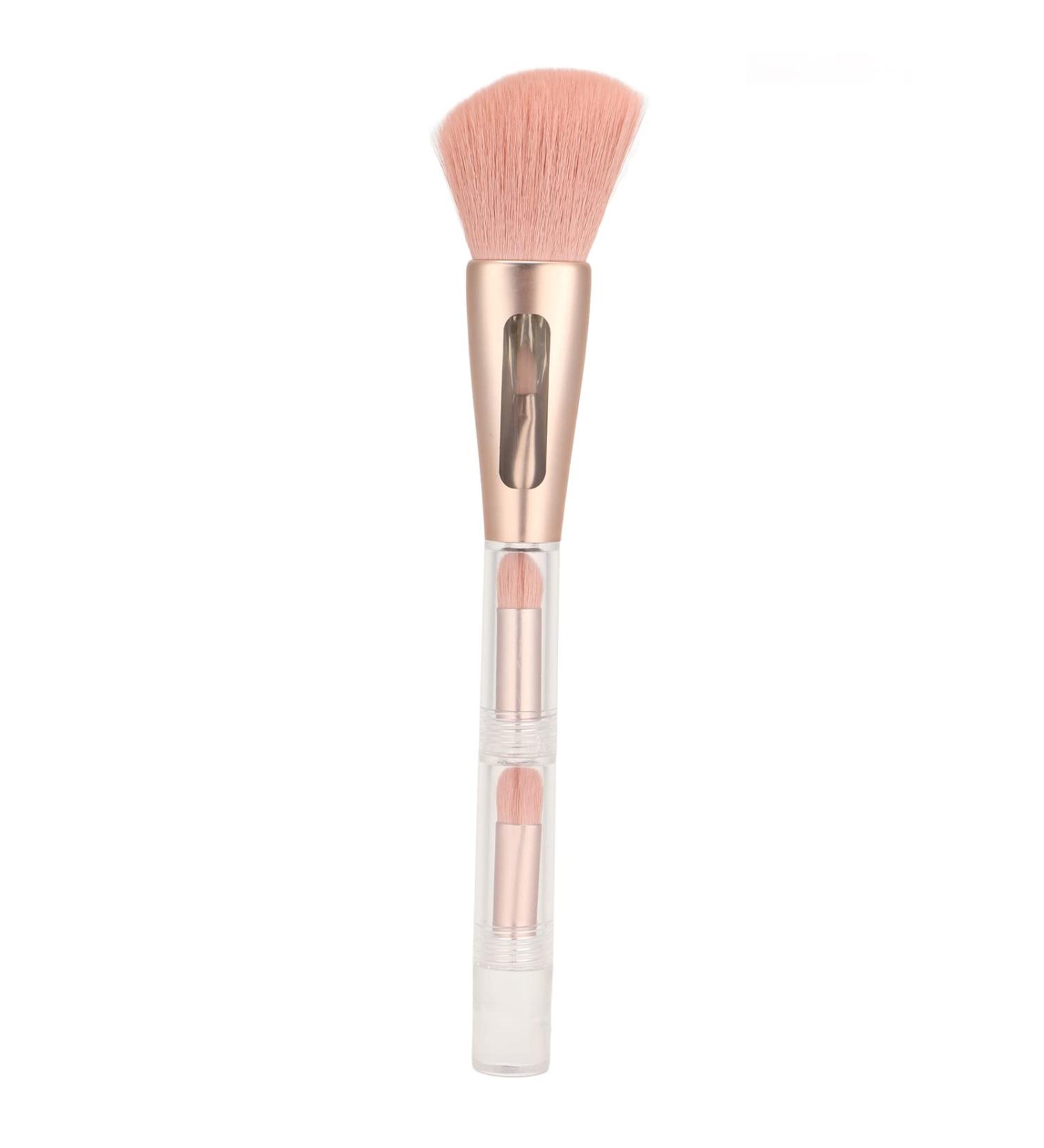 Eyeshadow Blush Uniform Coloring 4 In 1 Cosmetic Brush Soft Hair Transparent Handle Professional Portable Elegant for Dating Party for Daily Use - Buy Online on GoSupps.com