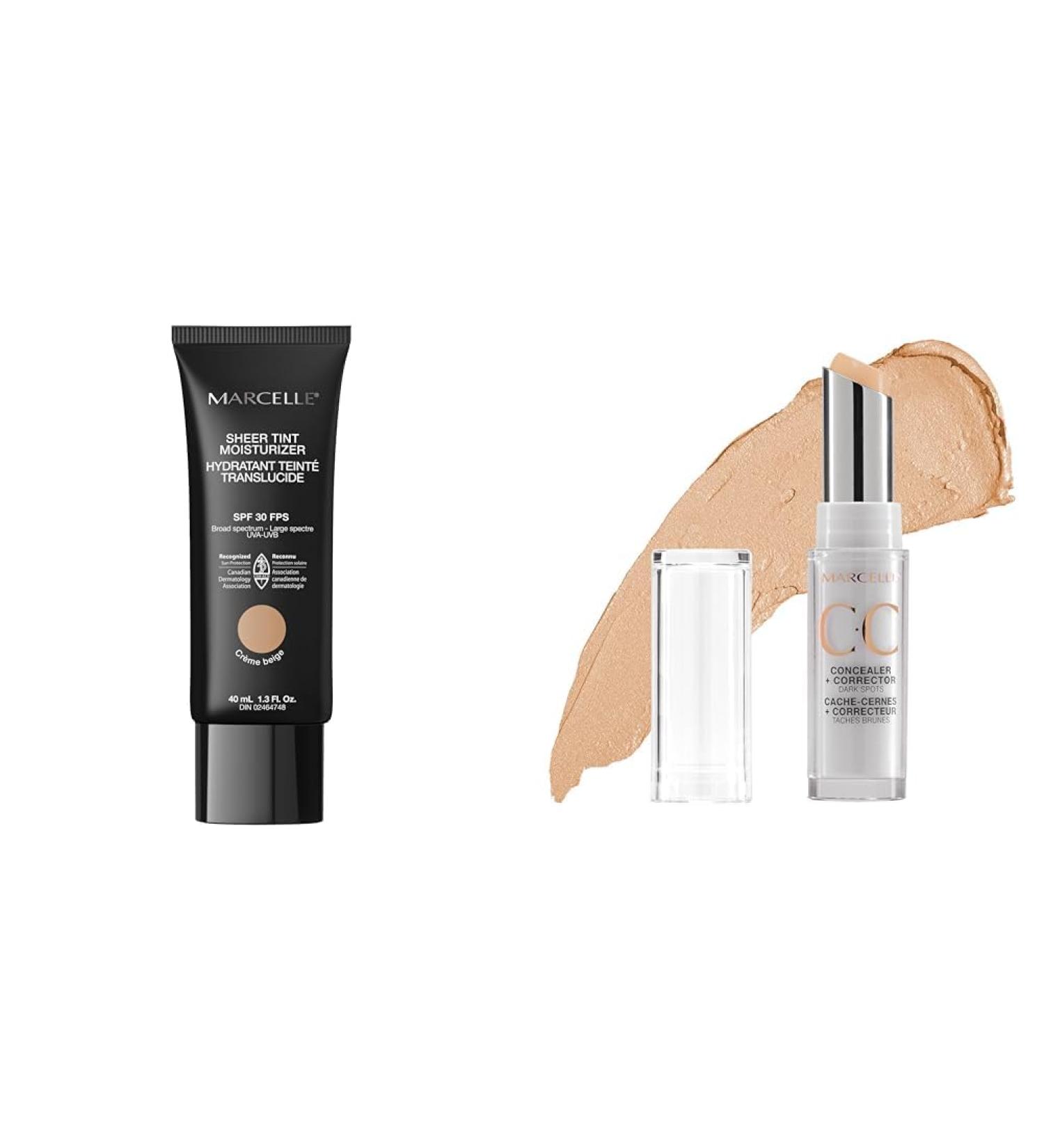 Marcelle Sheer Tint Moisturizer SPF 30 Cr me Beige & CC Concealer + Corrector Light to Medium - Buy Online on GoSupps.com