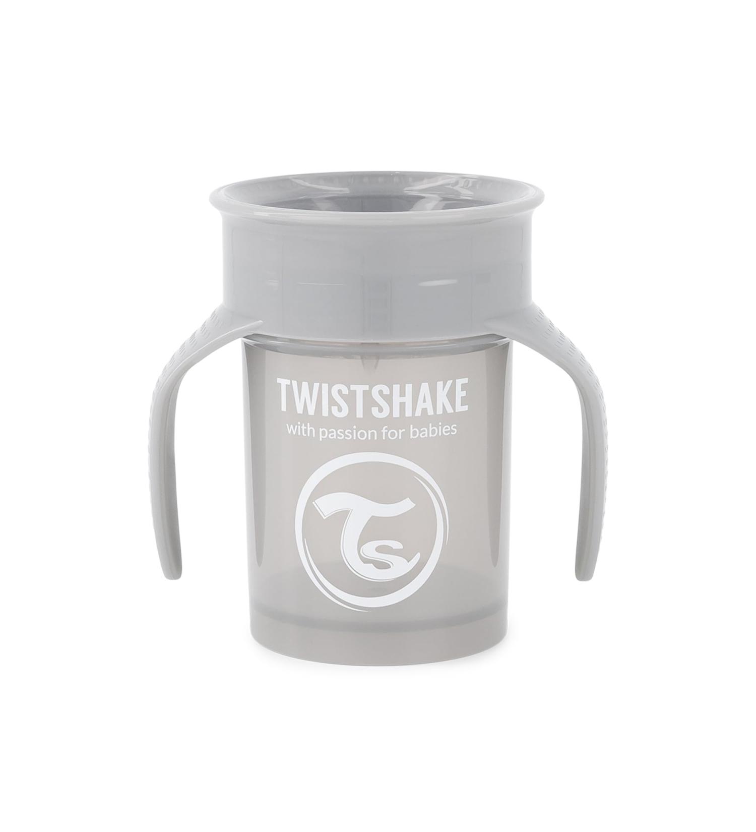 Twistshake 360 Cup 6+m - Pastel Grey & Black | Spill-Proof Baby & Toddler Cup for Easy Hydration | International Shipping Available - Buy Online on GoSupps.com