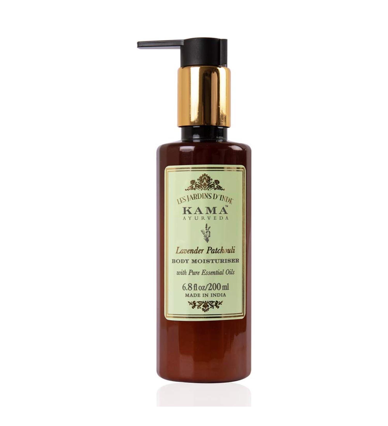 Kama Ayurveda Lavender Patchouli Body Moisturiser - 200ml | Hydrating Natural Lotion with Essential Oils for Skin Care - Buy Online on GoSupps.com