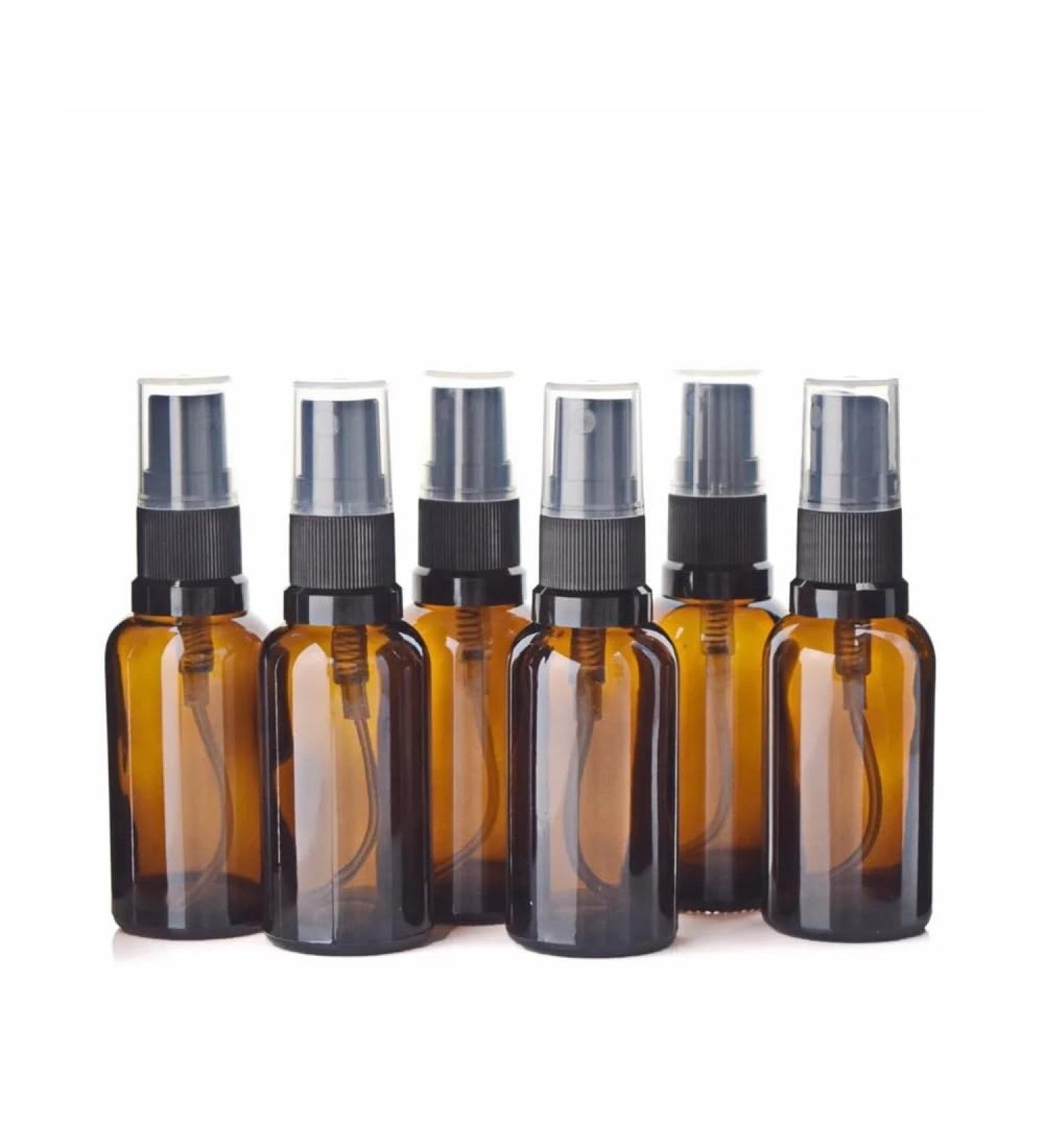 6 Pcs Empty Refillable 30ml Amber Glass Spray Bottles - Perfect for Essential Oils Perfume & Aromatherapy - Buy Online on GoSupps.com