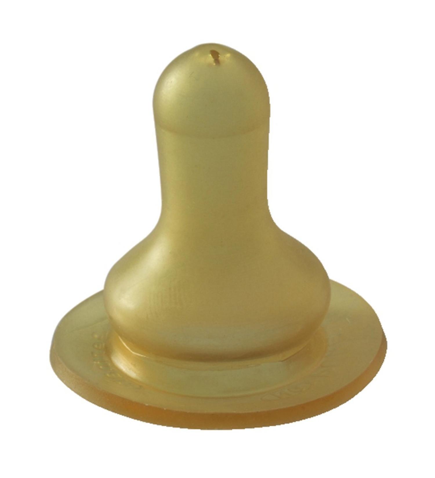 nip teat round latex 0 months plus M 1 piece (2 pack) brown M