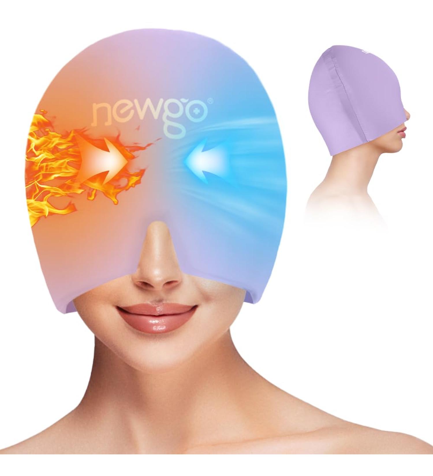 NEWGO Migraine Relief Cap - Purple Full Coverage Headache Hat for Cold Therapy and Stress Relief - Buy Online on GoSupps.com