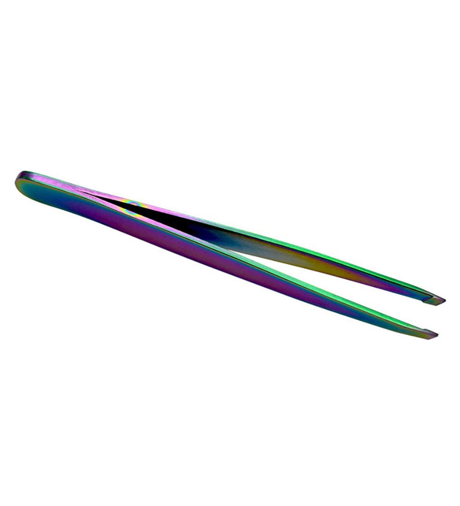 1PC Rainbow Color Stainless Steel Slant Tweezer Professional Slant Tip Tweezer Best Precision Eyebrow Tweezer Hair Removal Tweezer Cosmetic Beauty Tool - Buy Online on GoSupps.com