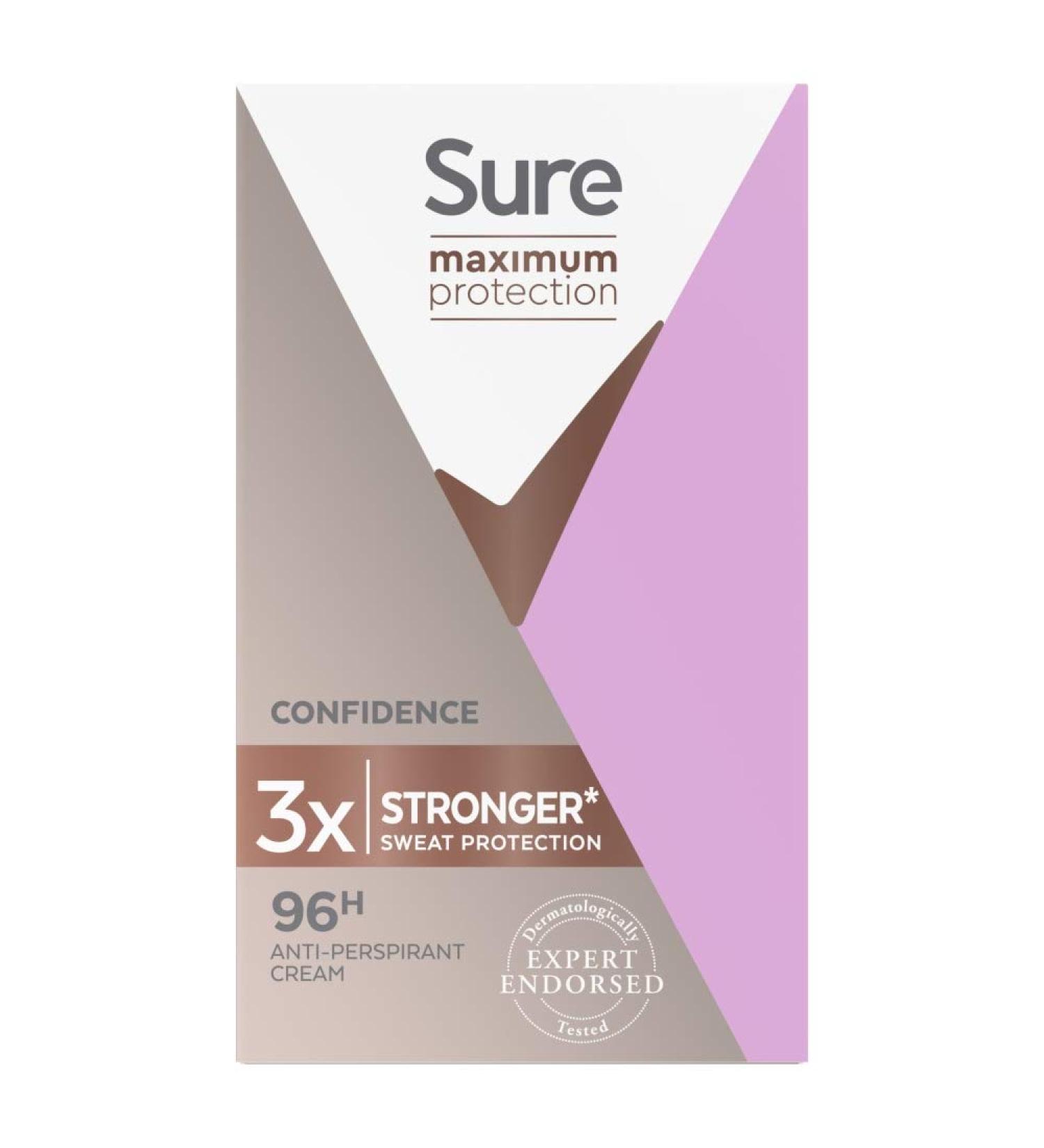 Sure Women Maximum Protection Confidence Antiperspirant Deodorant Cream 45ml