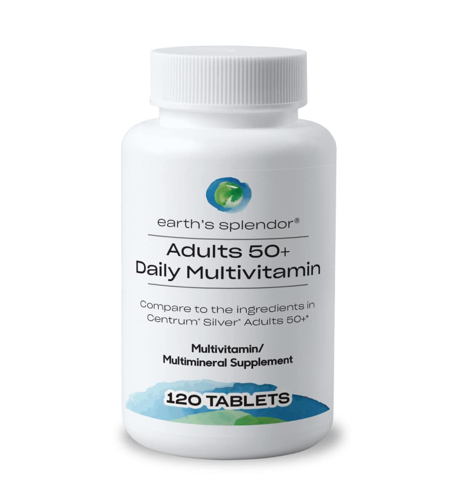 Earth's Splendor Adults 50+ Daily Vitamin - 120 Day Supply for Overall Wellness Support | Essential Daily Nutrients for Optimal Health - Buy Online on GoSupps.com