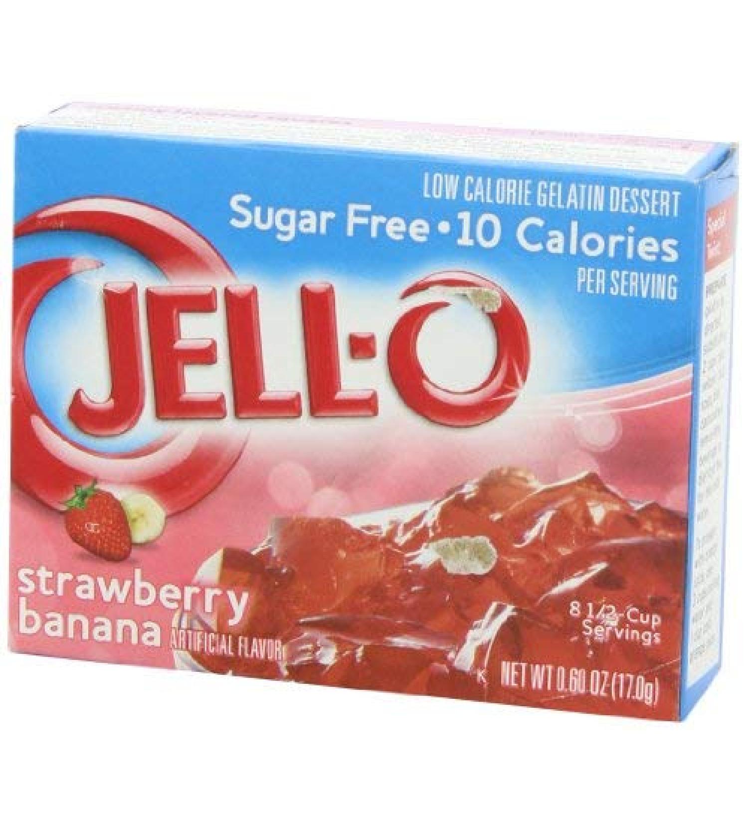 Jell-O Strawberry and Banana Sugar Free Gelatin Dessert 8.5g - Buy Online on GoSupps.com